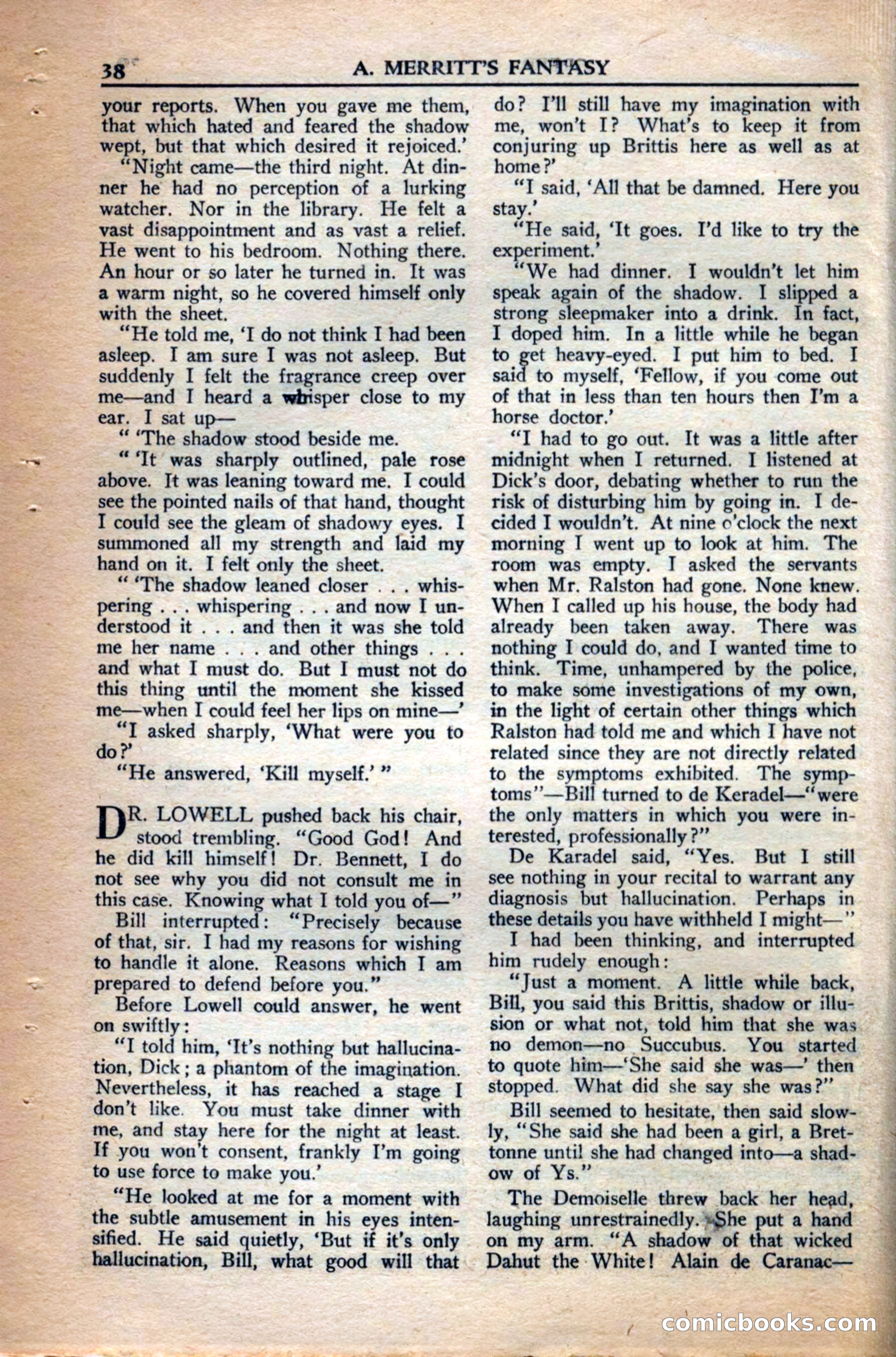 A. Merritt's Fantasy Magazine, December 1949 — page 38 of 133