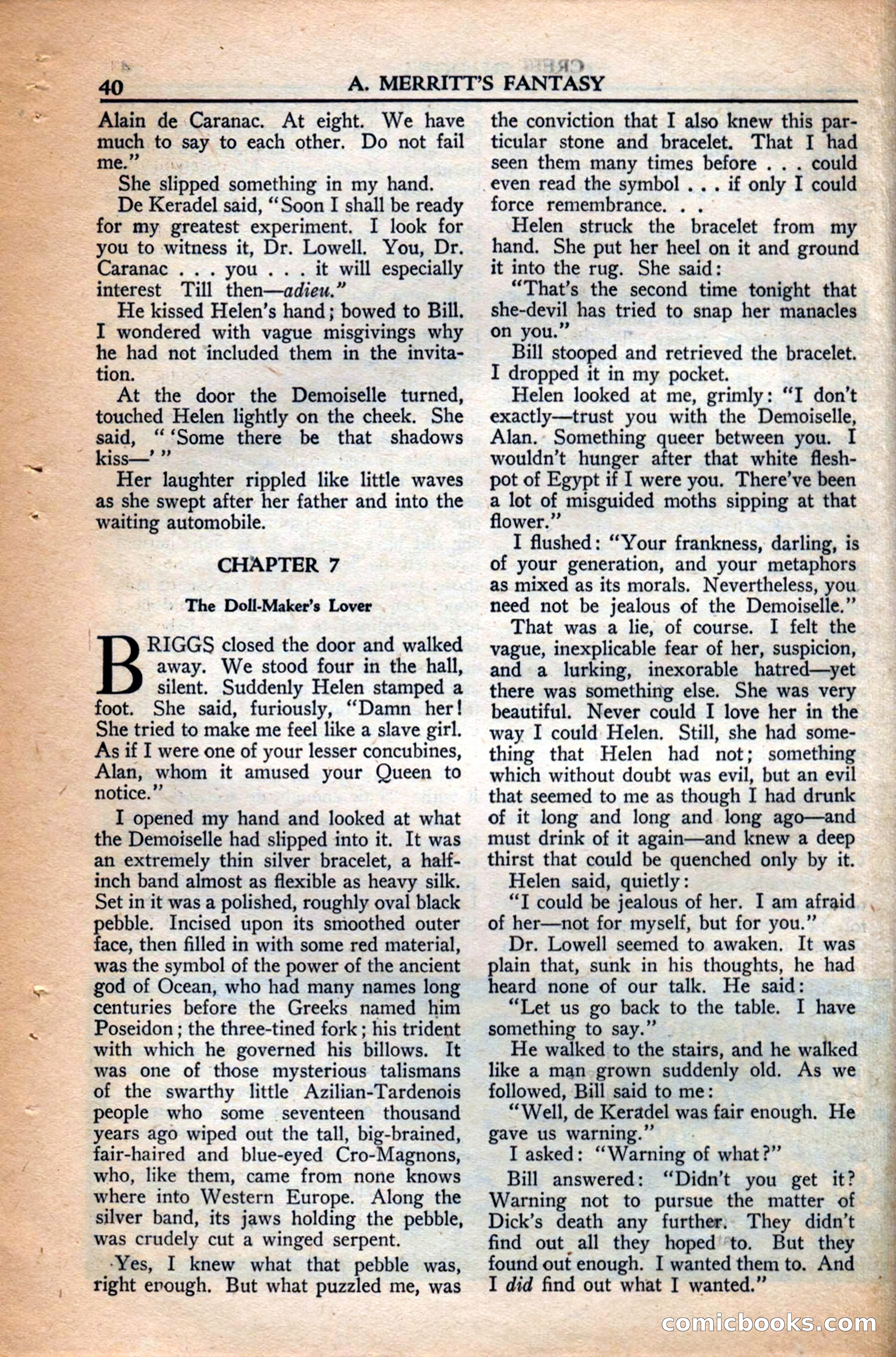 A. Merritt's Fantasy Magazine, December 1949 — page 40 of 133