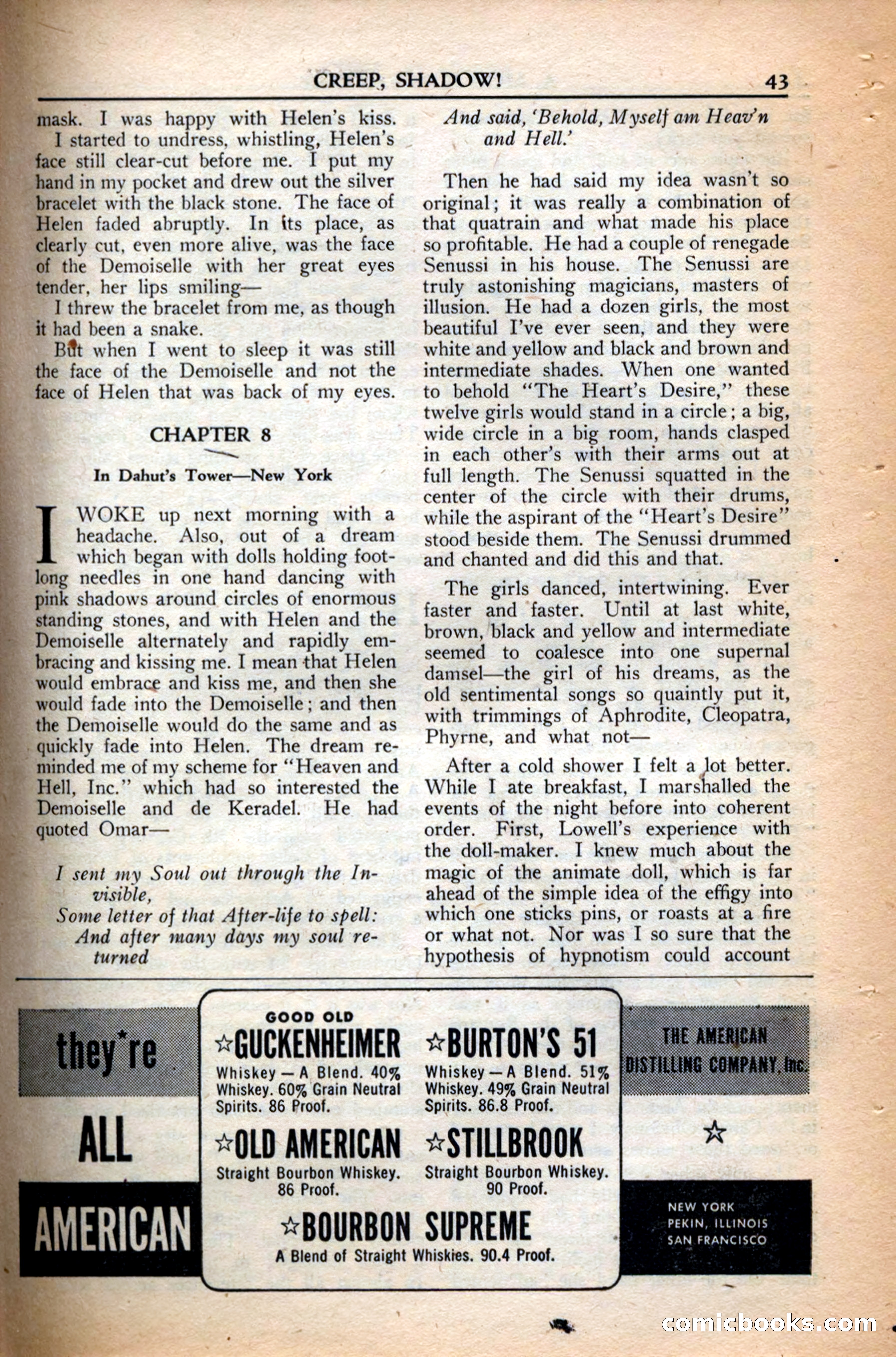 A. Merritt's Fantasy Magazine, December 1949 — page 43 of 133