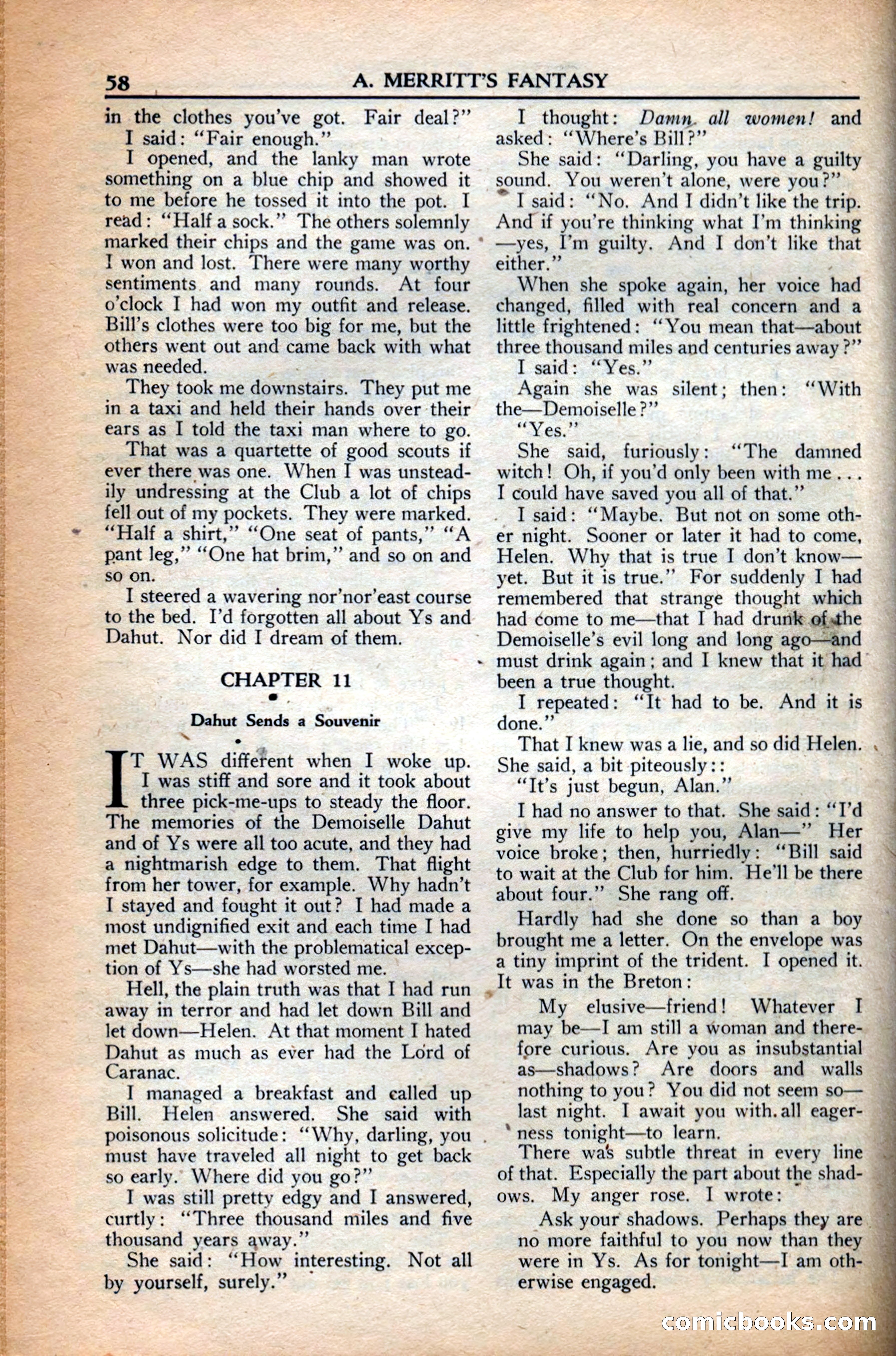 A. Merritt's Fantasy Magazine, December 1949 — page 58 of 133