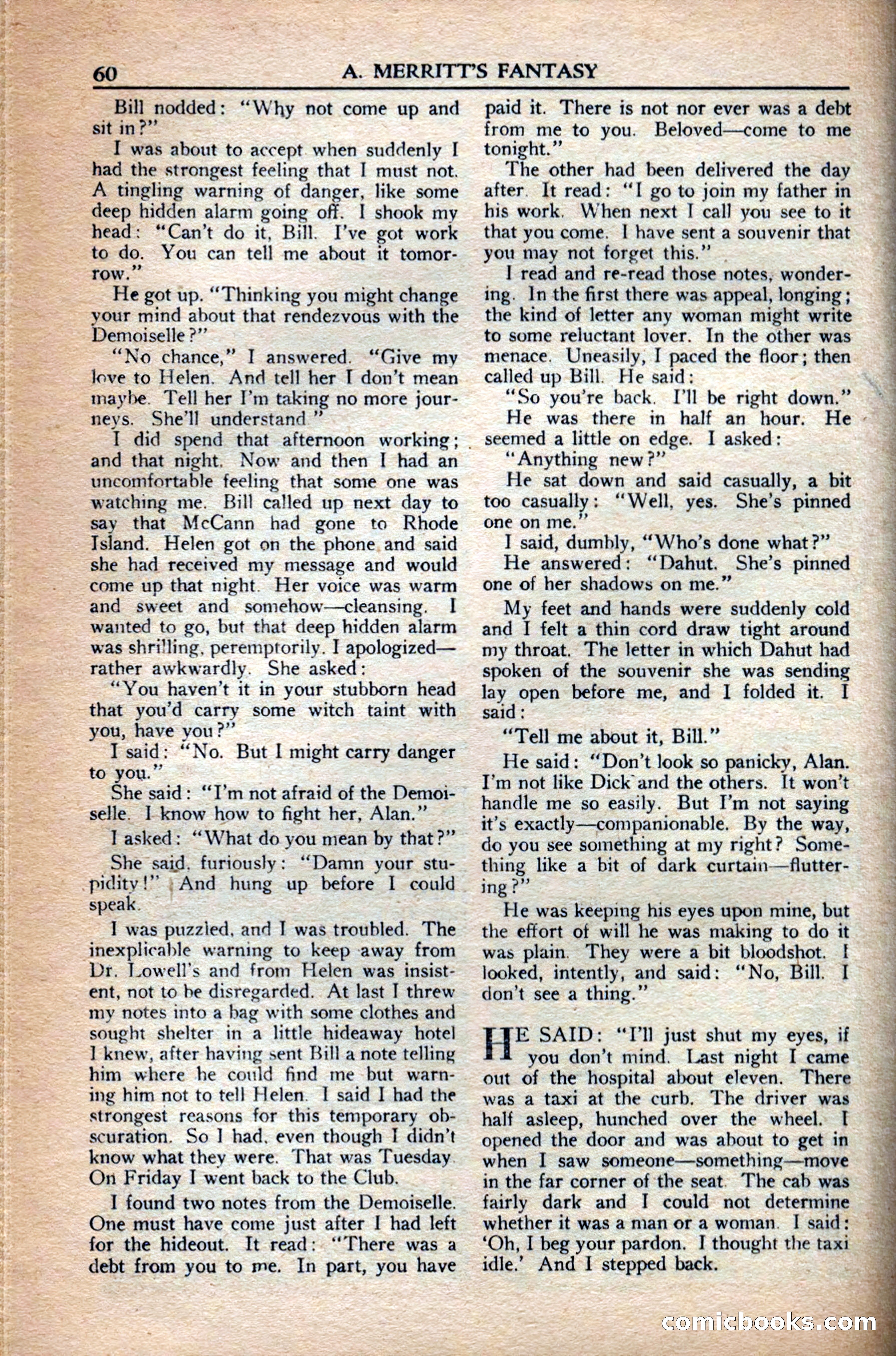 A. Merritt's Fantasy Magazine, December 1949 — page 60 of 133