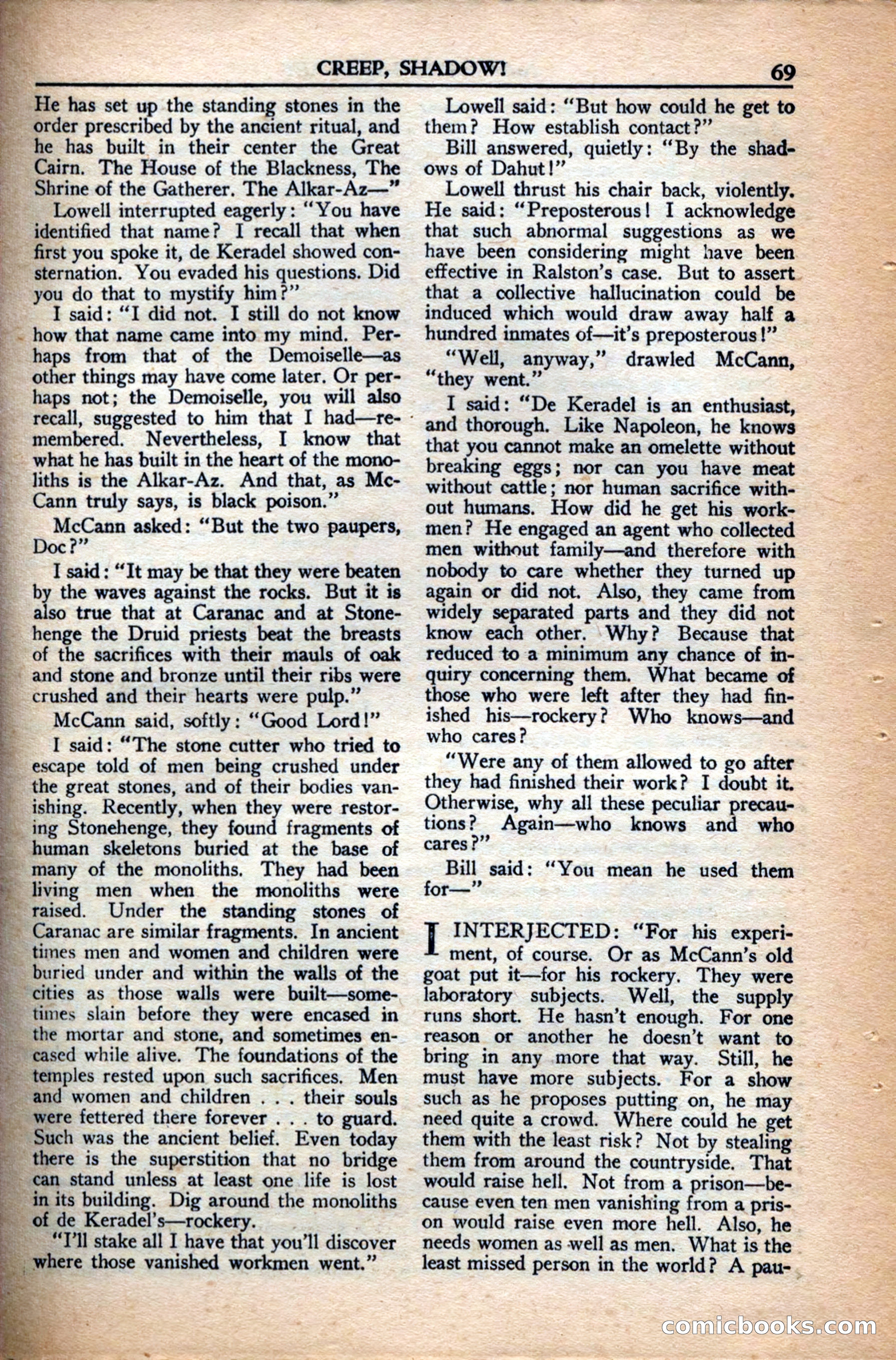 A. Merritt's Fantasy Magazine, December 1949 — page 69 of 133