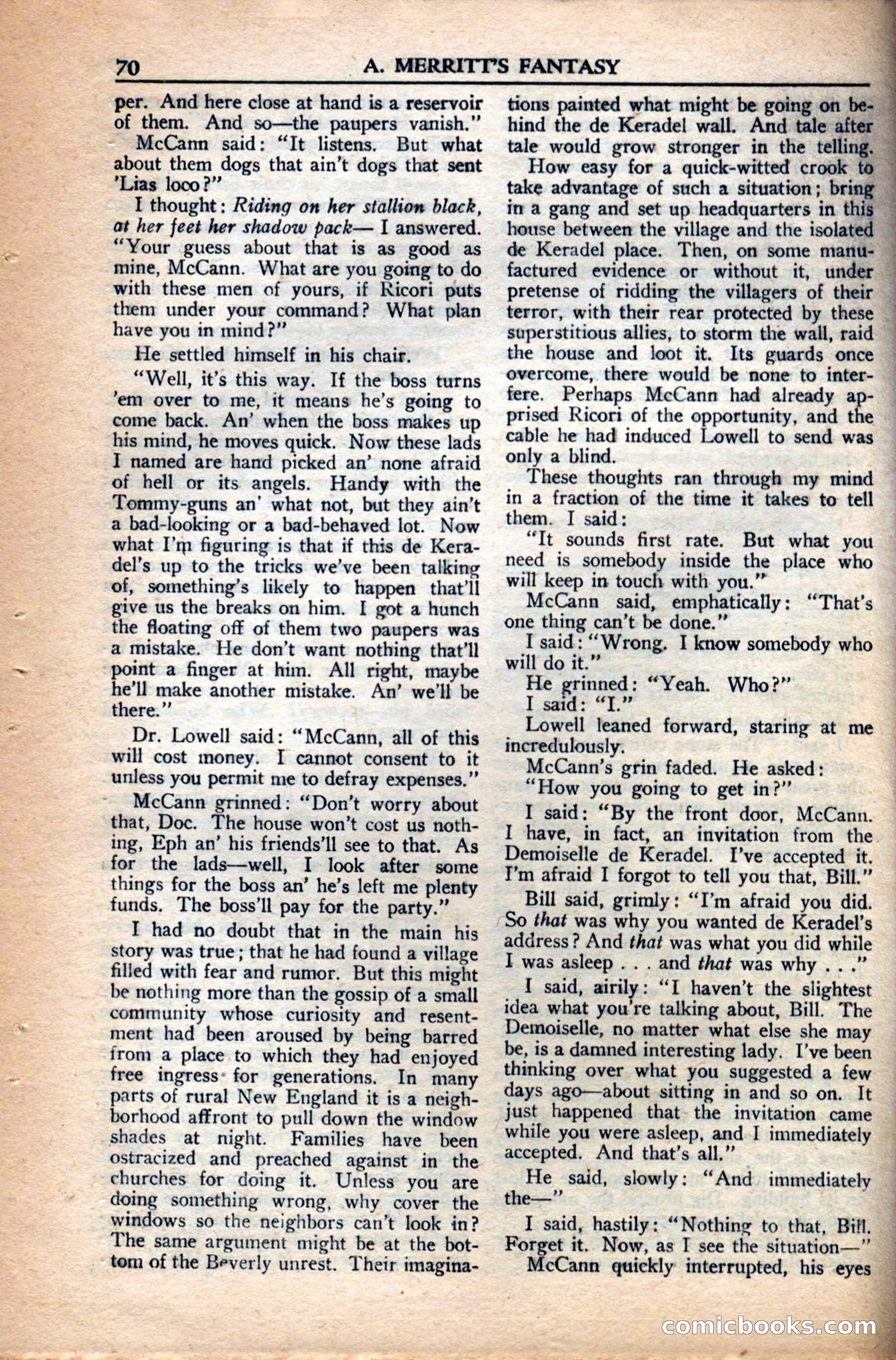 A. Merritt's Fantasy Magazine, December 1949 — page 70 of 133