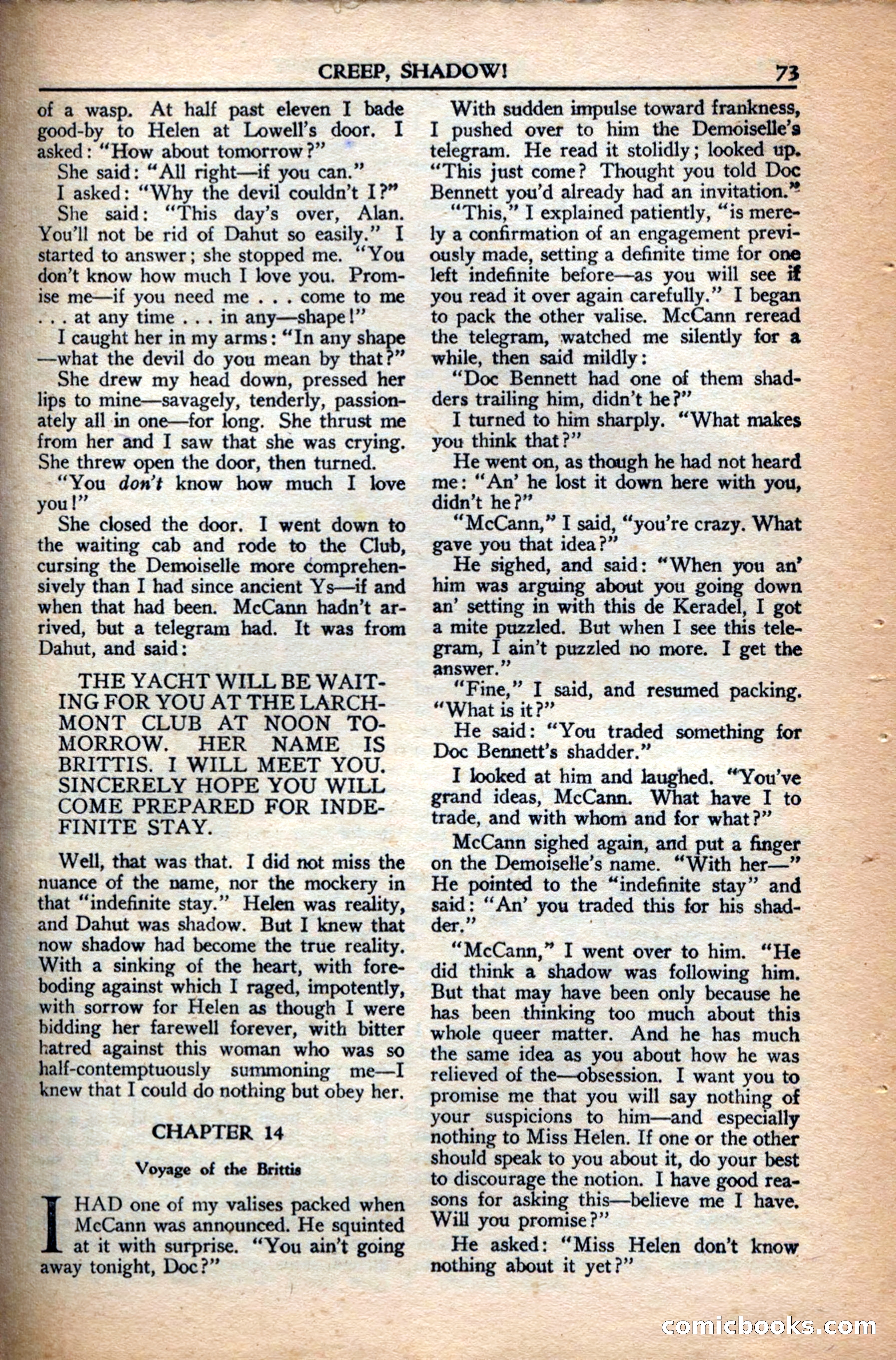 A. Merritt's Fantasy Magazine, December 1949 — page 73 of 133