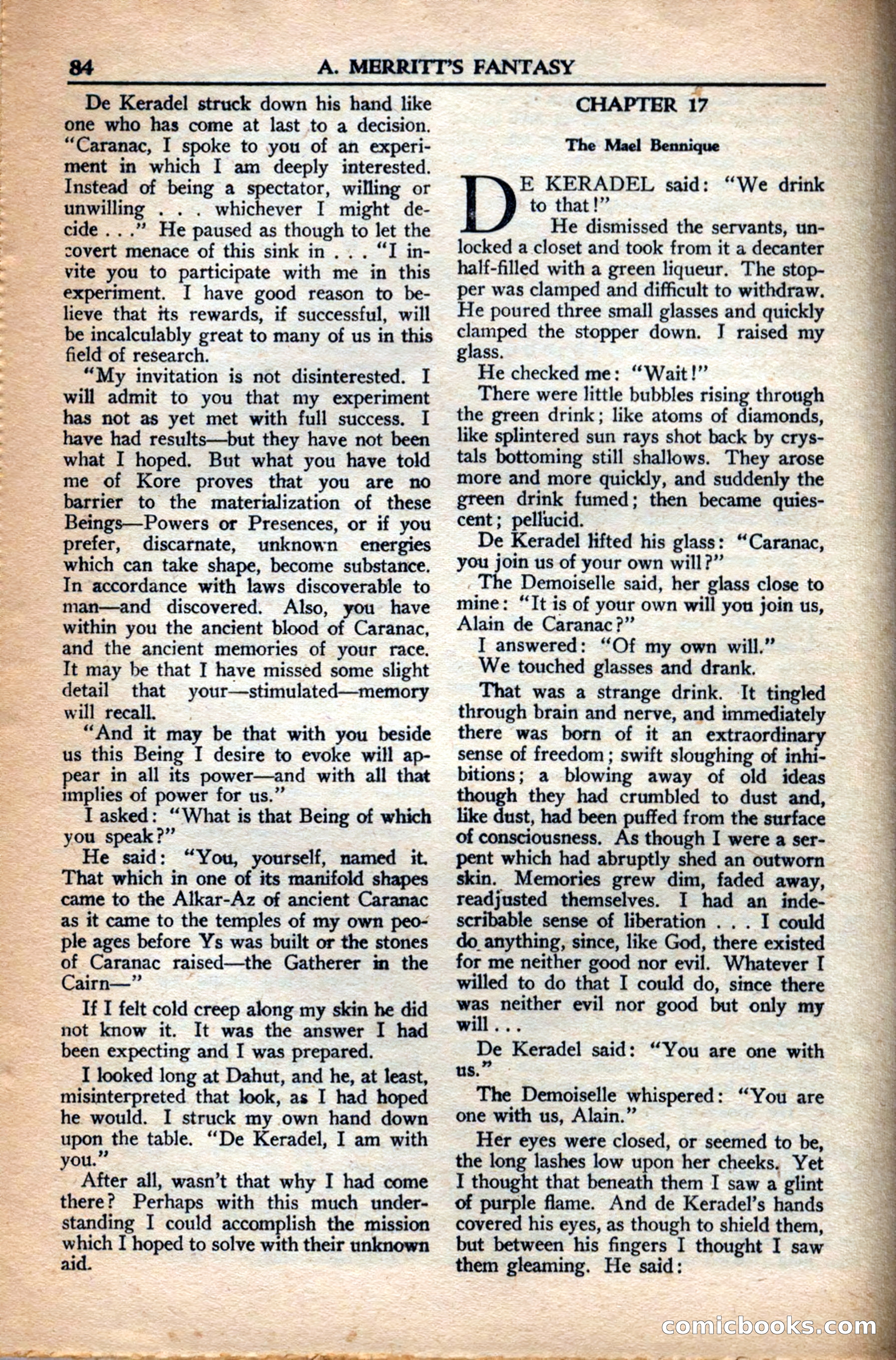 A. Merritt's Fantasy Magazine, December 1949 — page 84 of 133