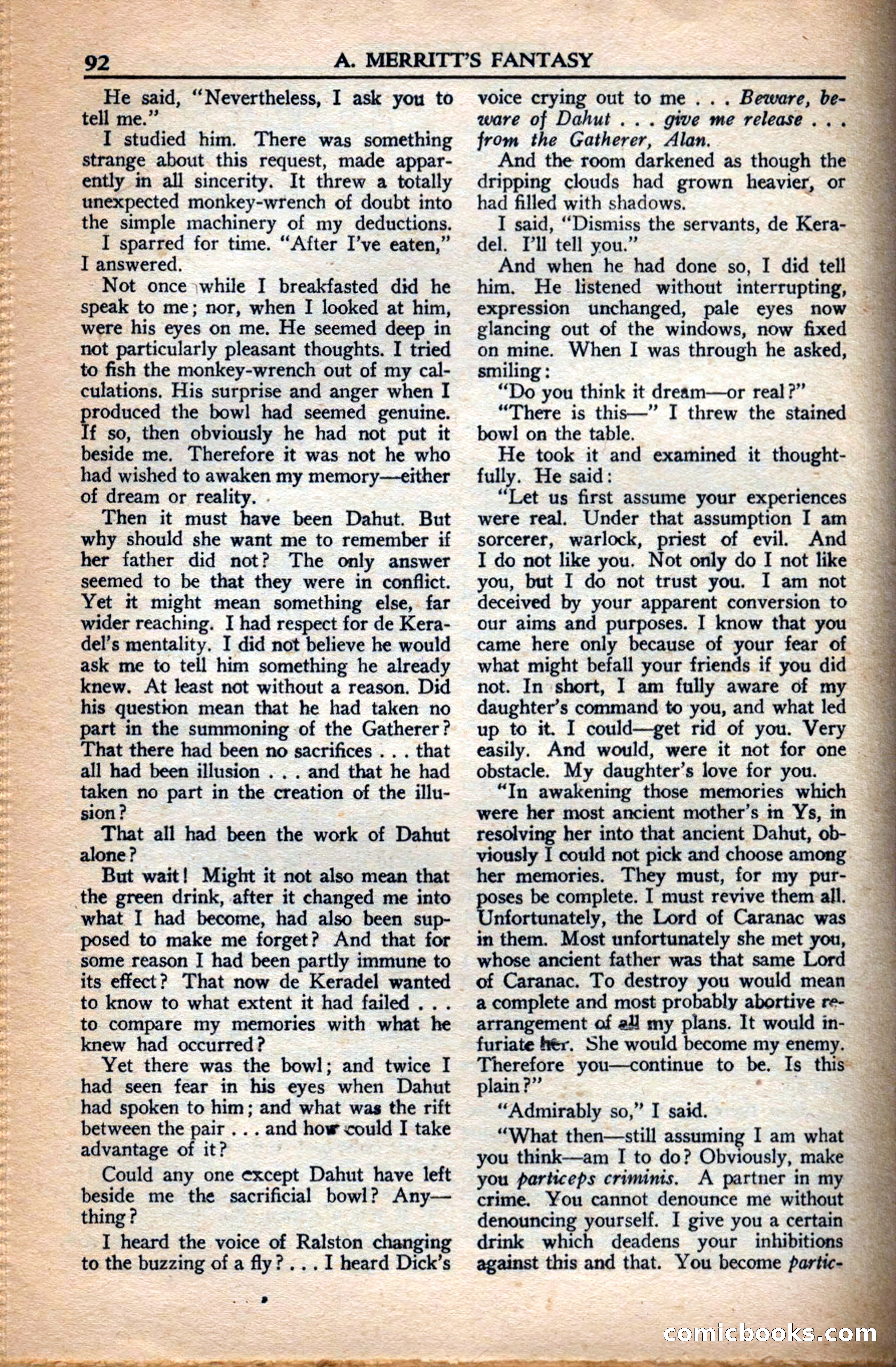 A. Merritt's Fantasy Magazine, December 1949 — page 92 of 133