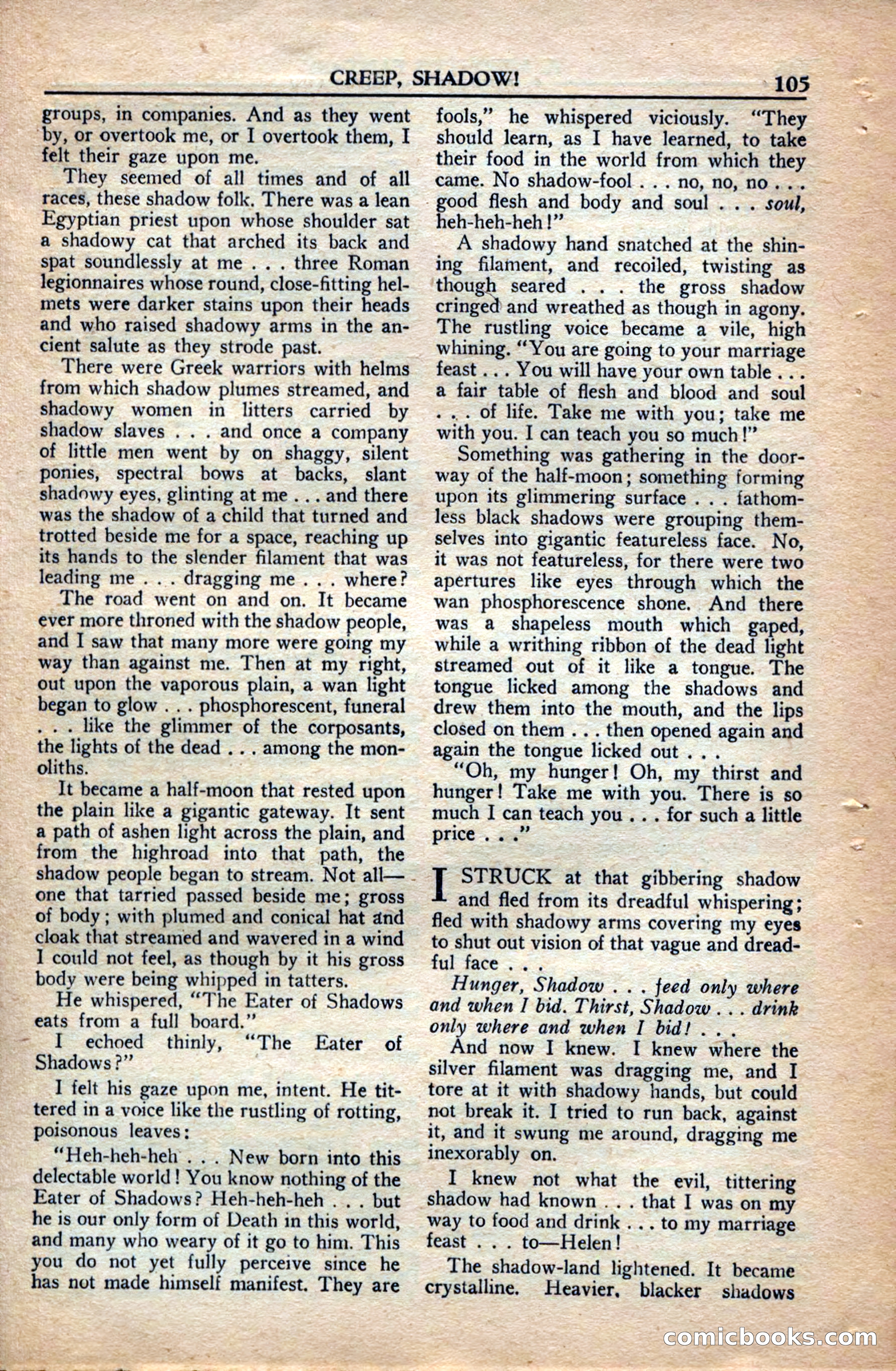 A. Merritt's Fantasy Magazine, December 1949 — page 105 of 133