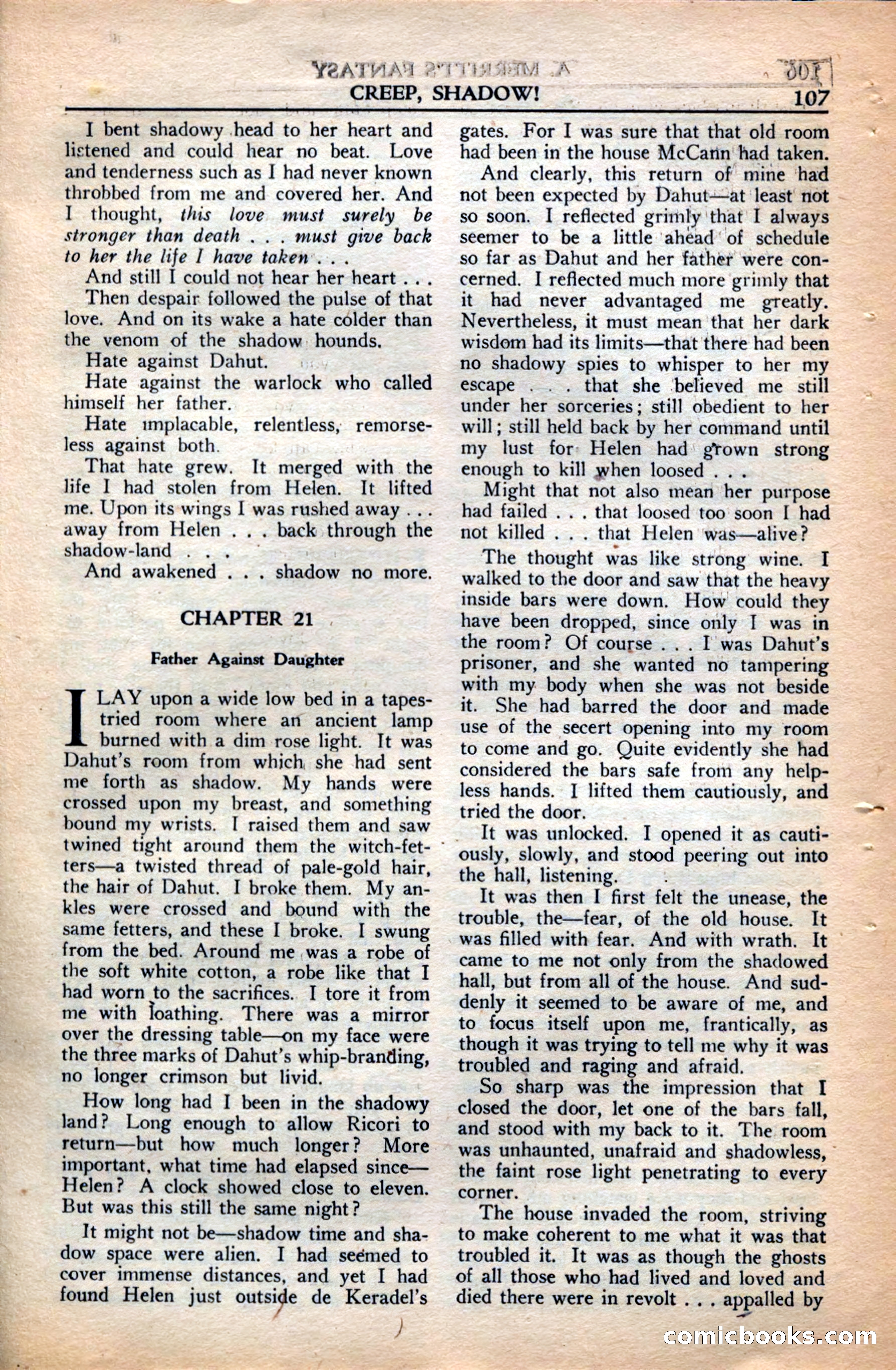 A. Merritt's Fantasy Magazine, December 1949 — page 107 of 133