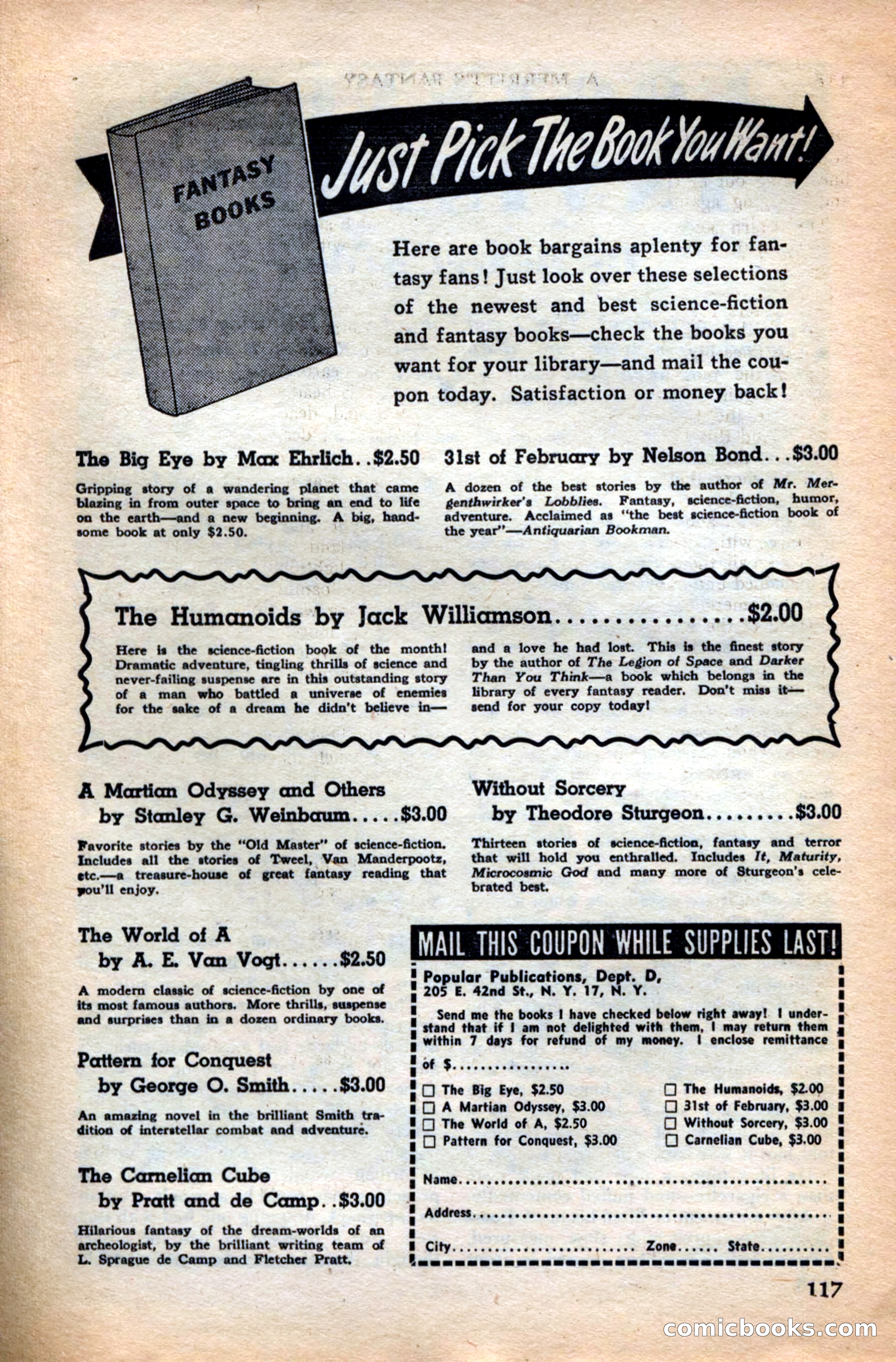 A. Merritt's Fantasy Magazine, December 1949 — page 117 of 133