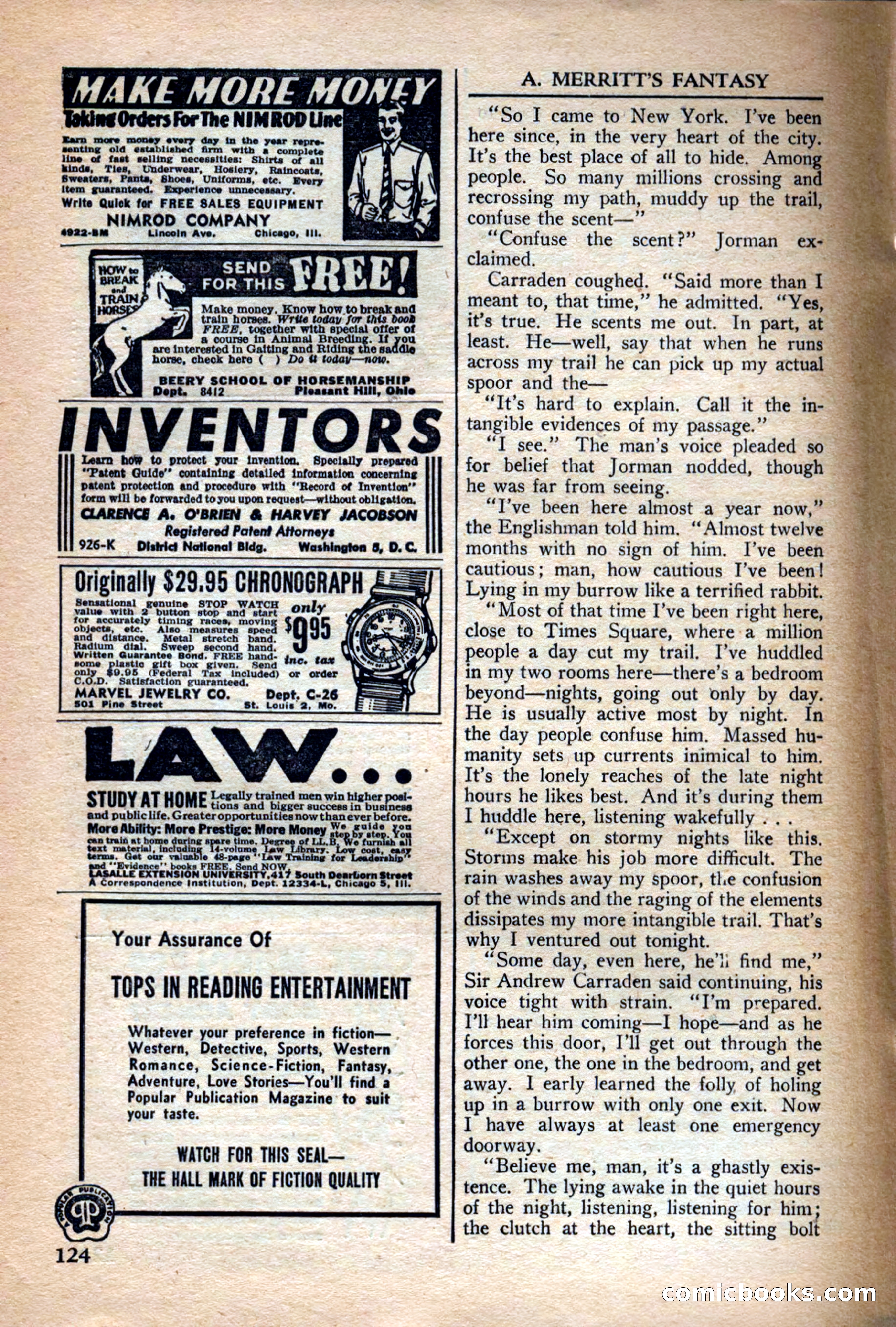 A. Merritt's Fantasy Magazine, December 1949 — page 124 of 133