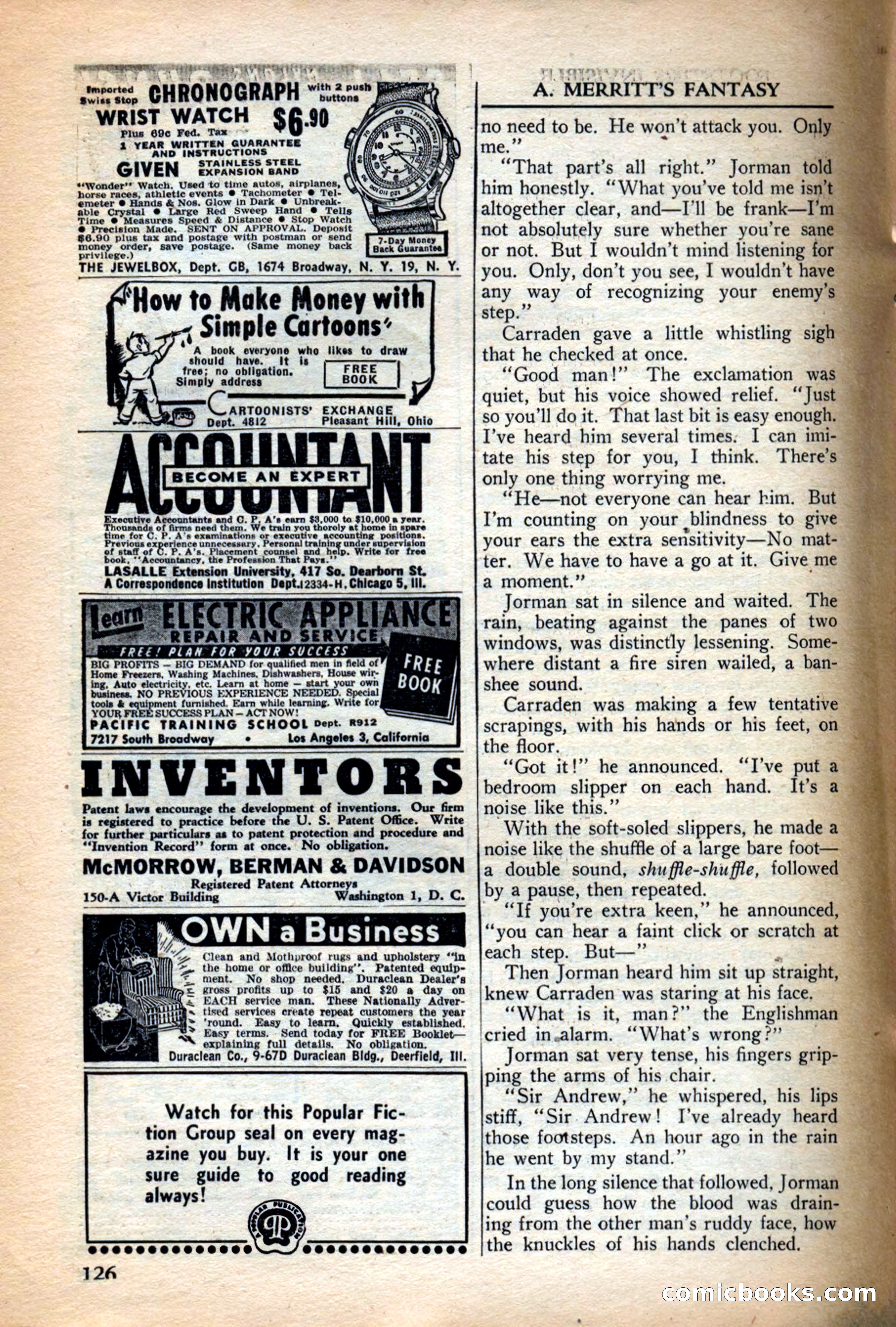 A. Merritt's Fantasy Magazine, December 1949 — page 126 of 133