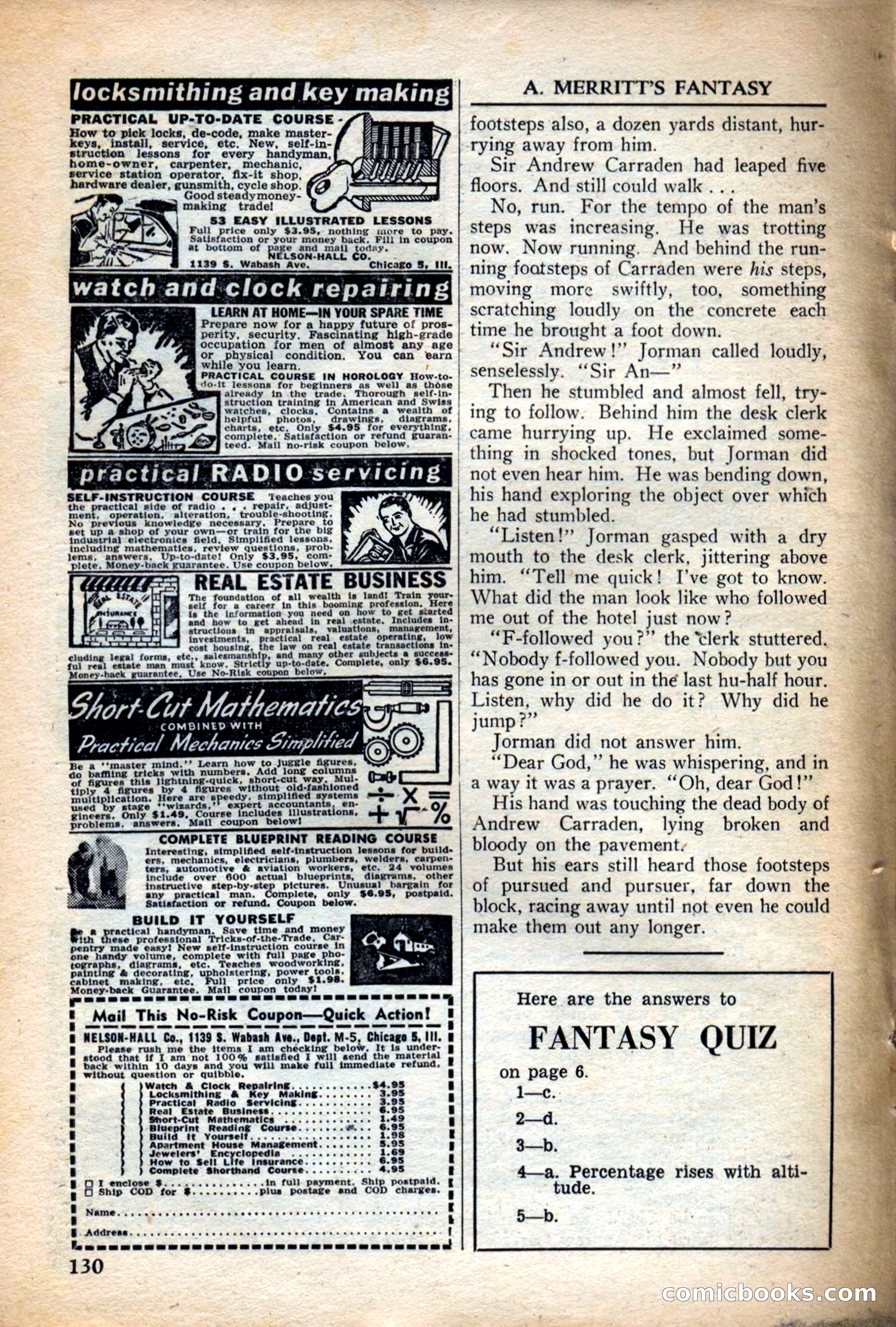 A. Merritt's Fantasy Magazine, December 1949 — page 130 of 133