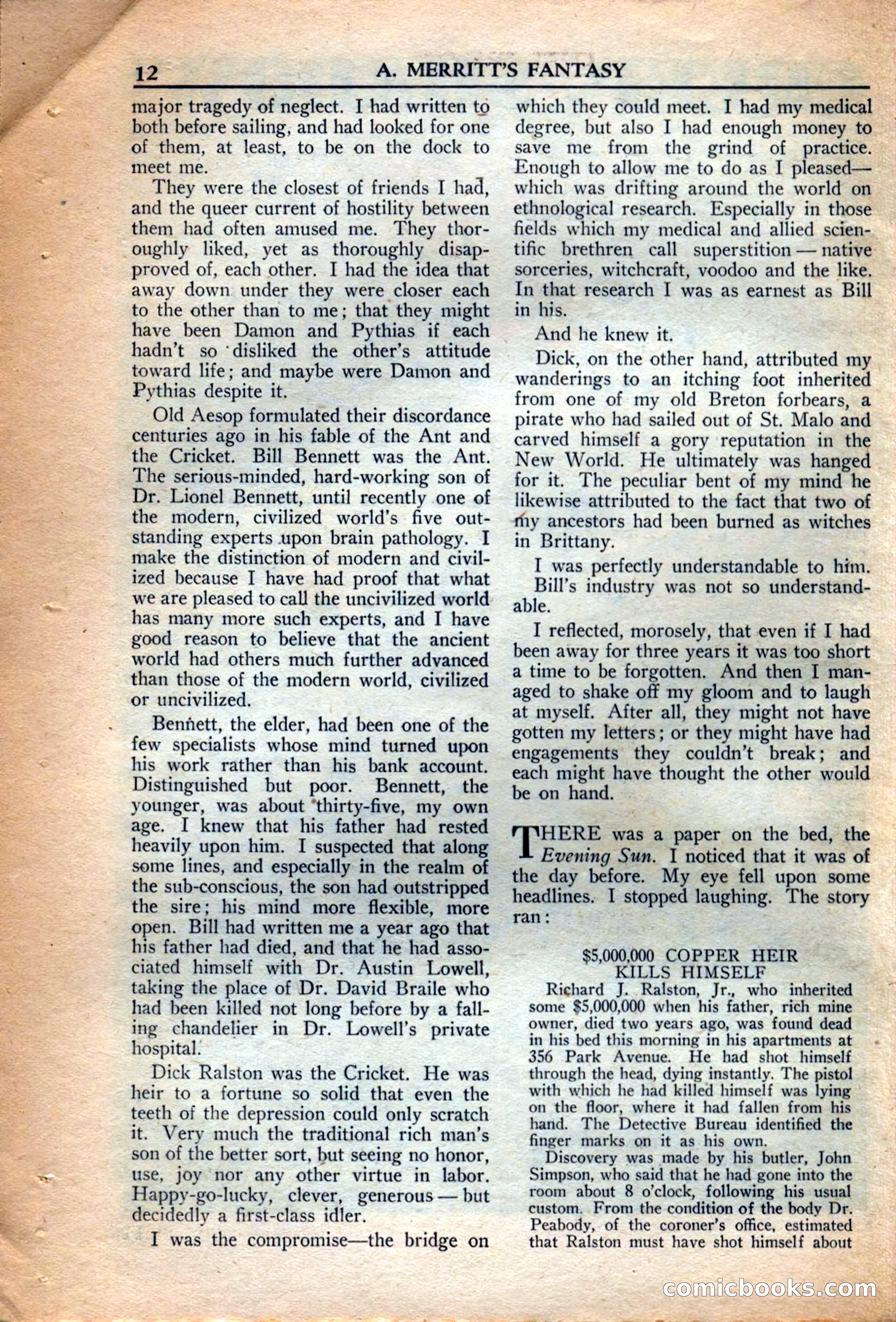 A. Merritt's Fantasy Magazine, December 1949 — page 12 of 132