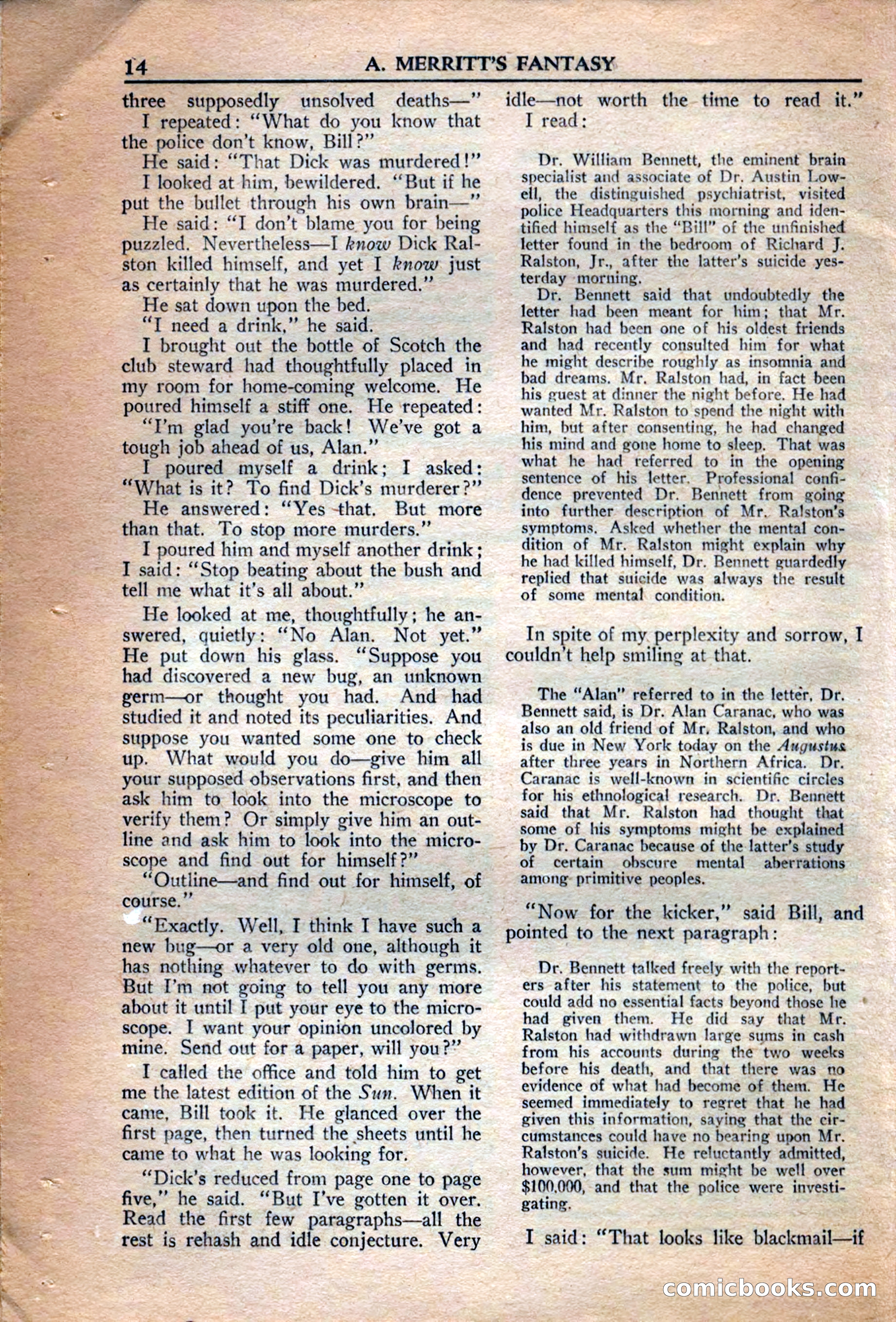 A. Merritt's Fantasy Magazine, December 1949 — page 14 of 132
