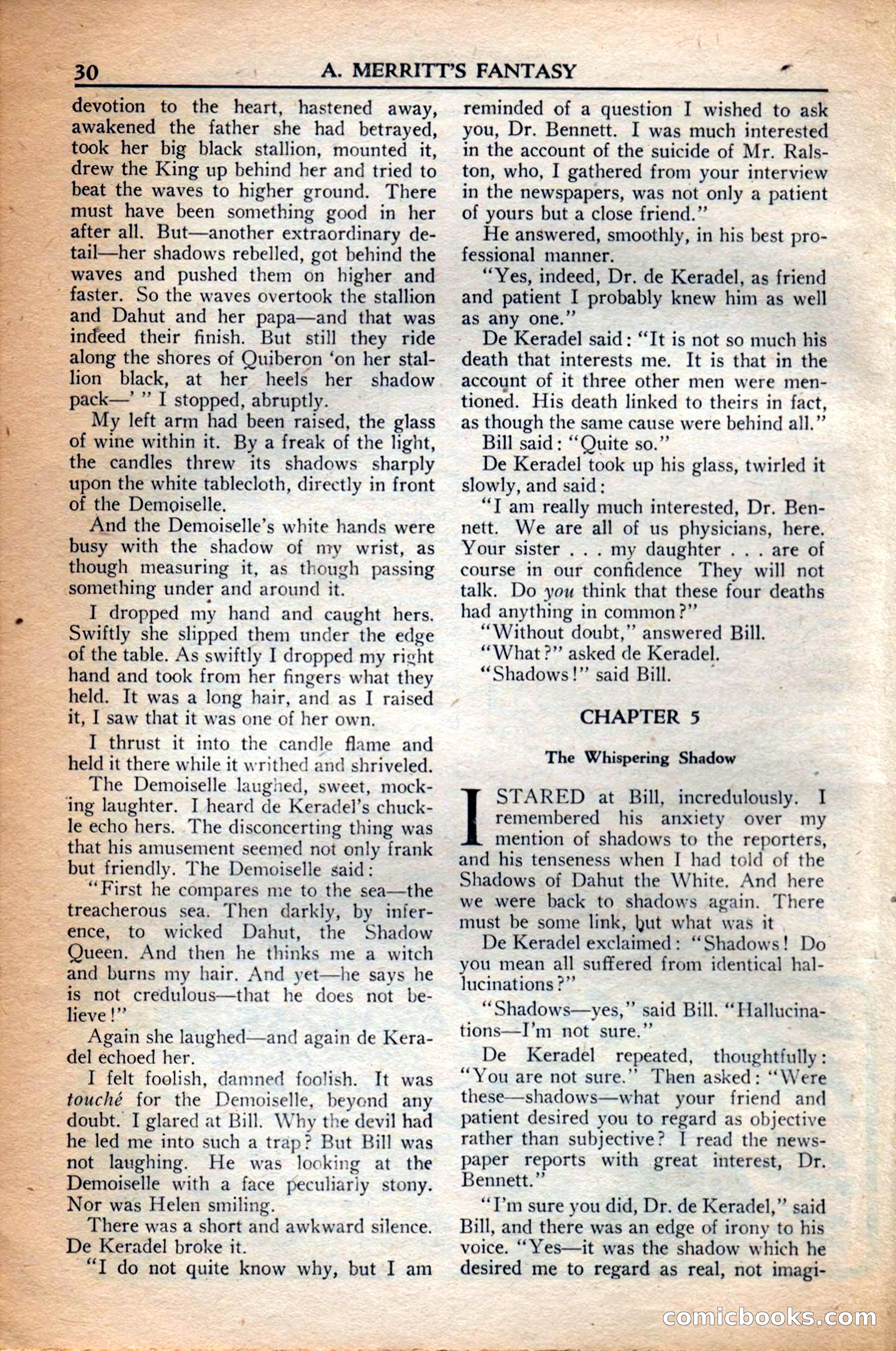 A. Merritt's Fantasy Magazine, December 1949 — page 30 of 132