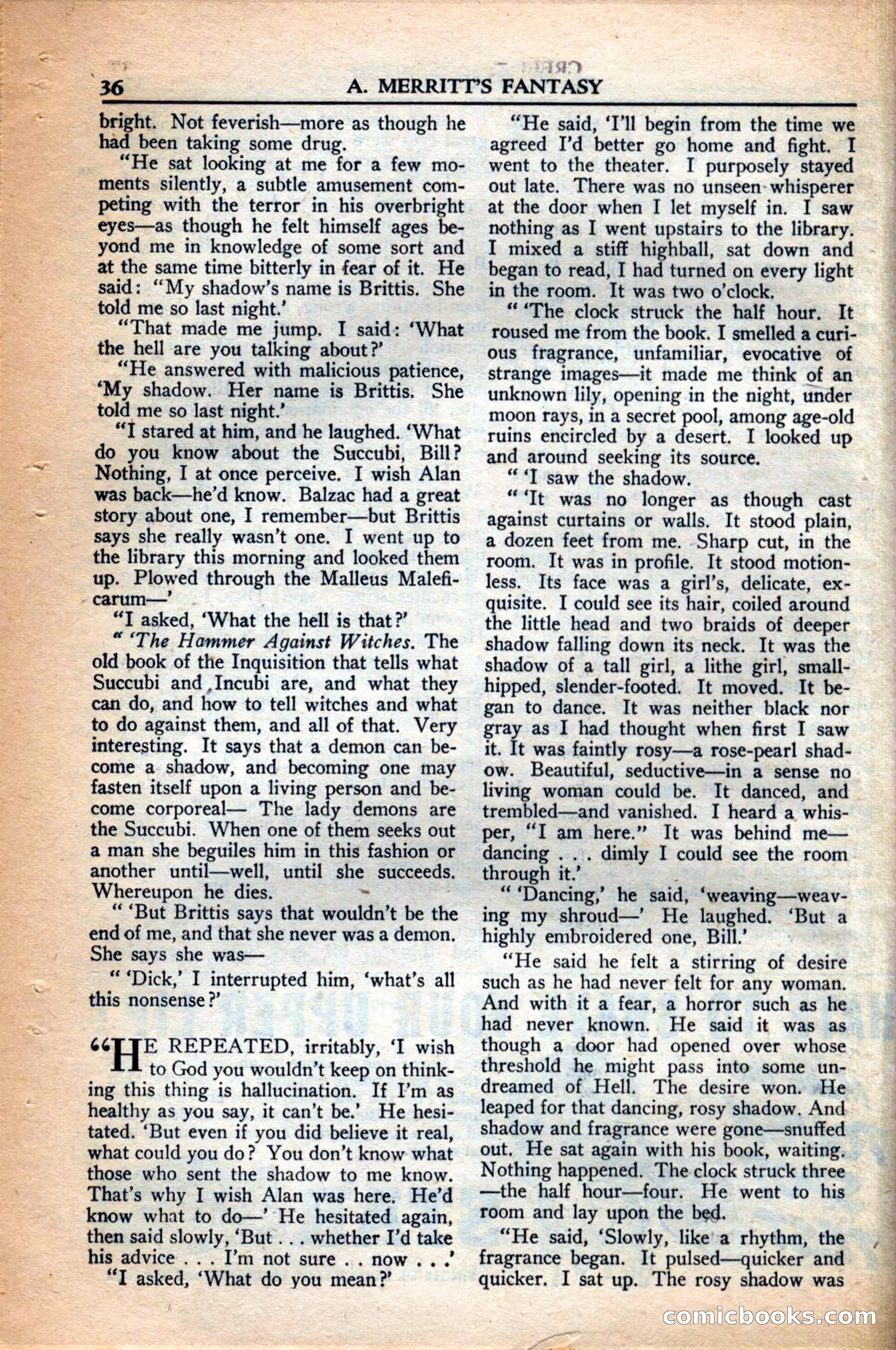 A. Merritt's Fantasy Magazine, December 1949 — page 36 of 132