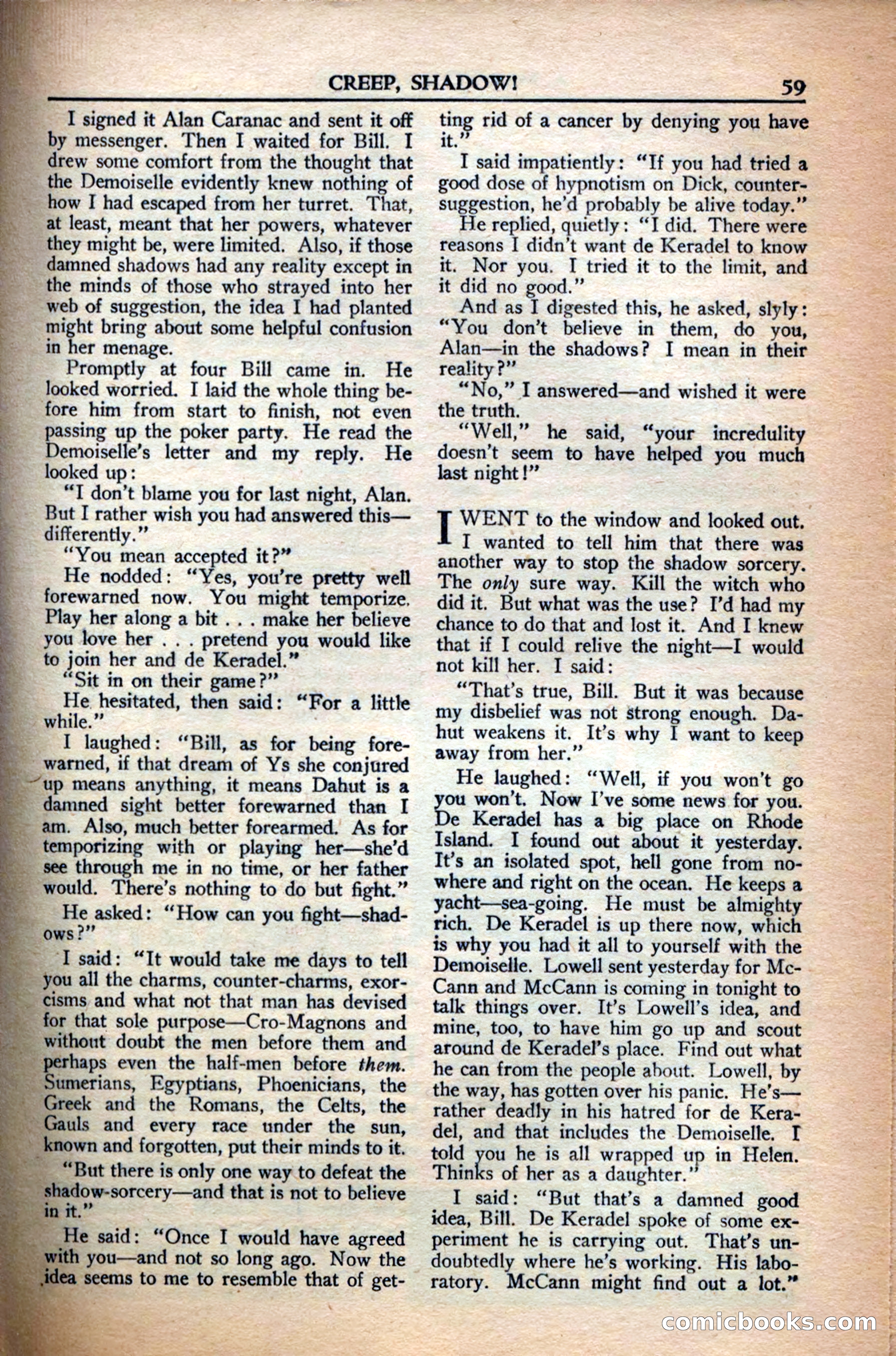 A. Merritt's Fantasy Magazine, December 1949 — page 59 of 132