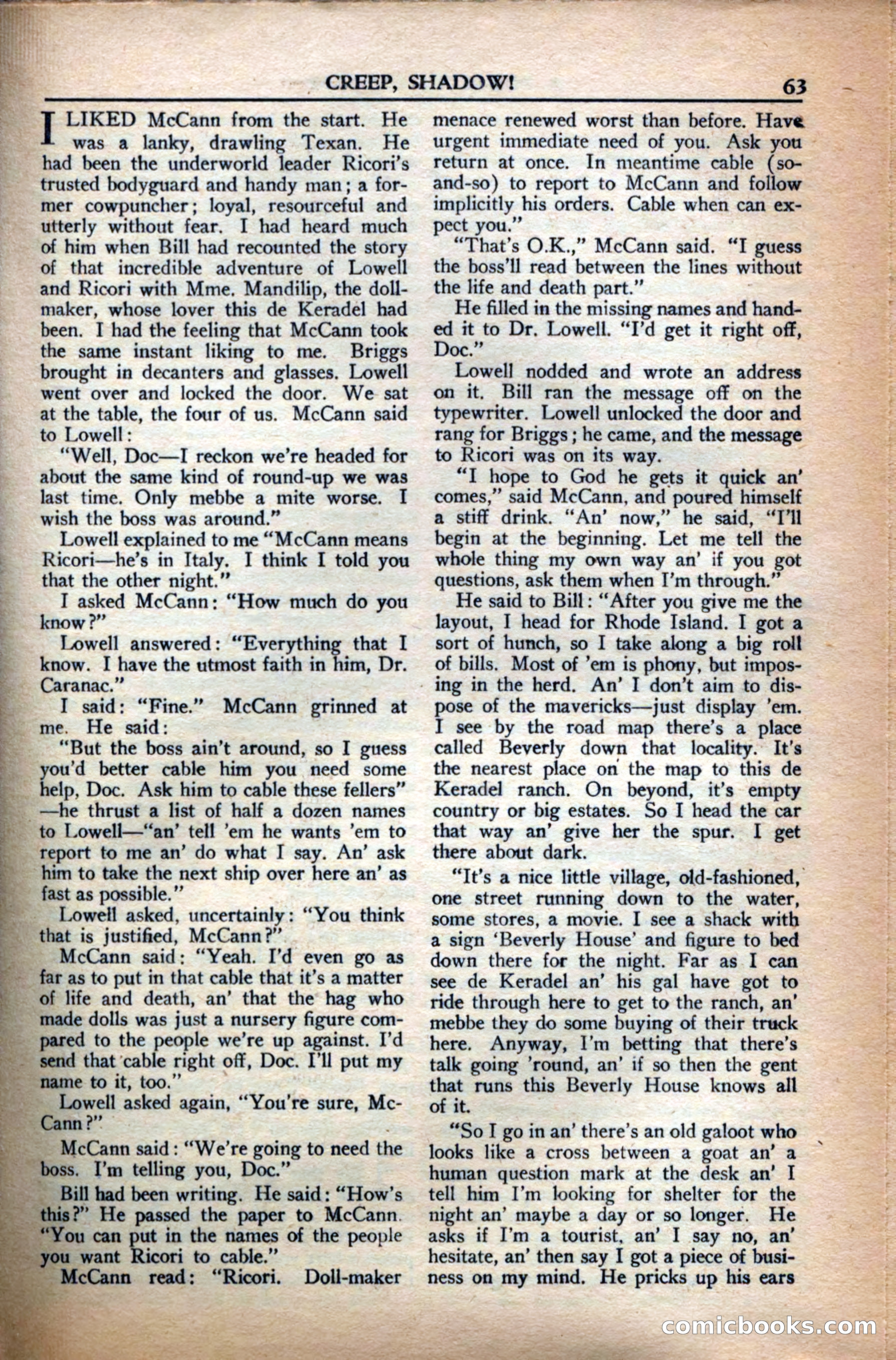 A. Merritt's Fantasy Magazine, December 1949 — page 63 of 132