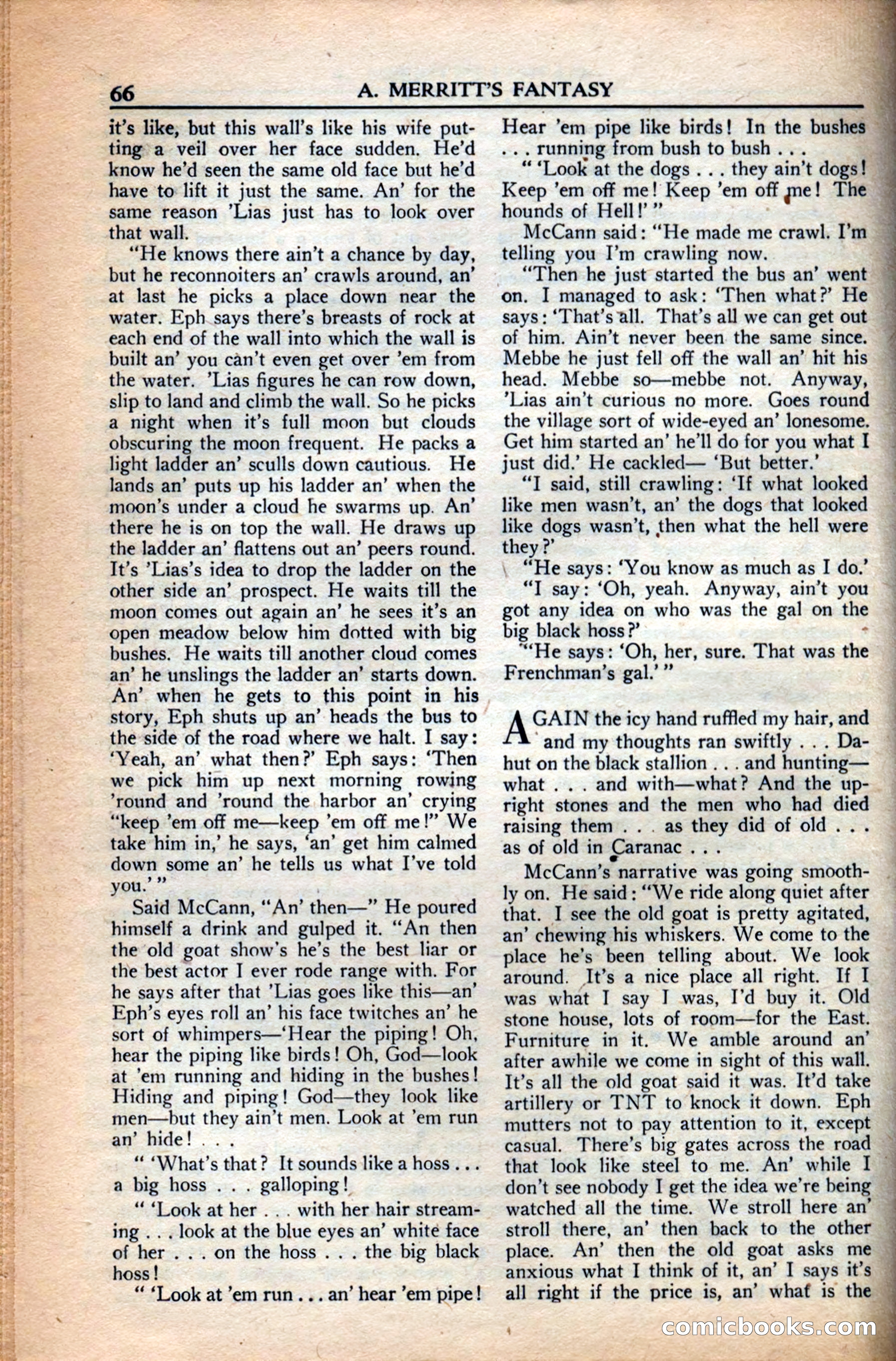 A. Merritt's Fantasy Magazine, December 1949 — page 66 of 132