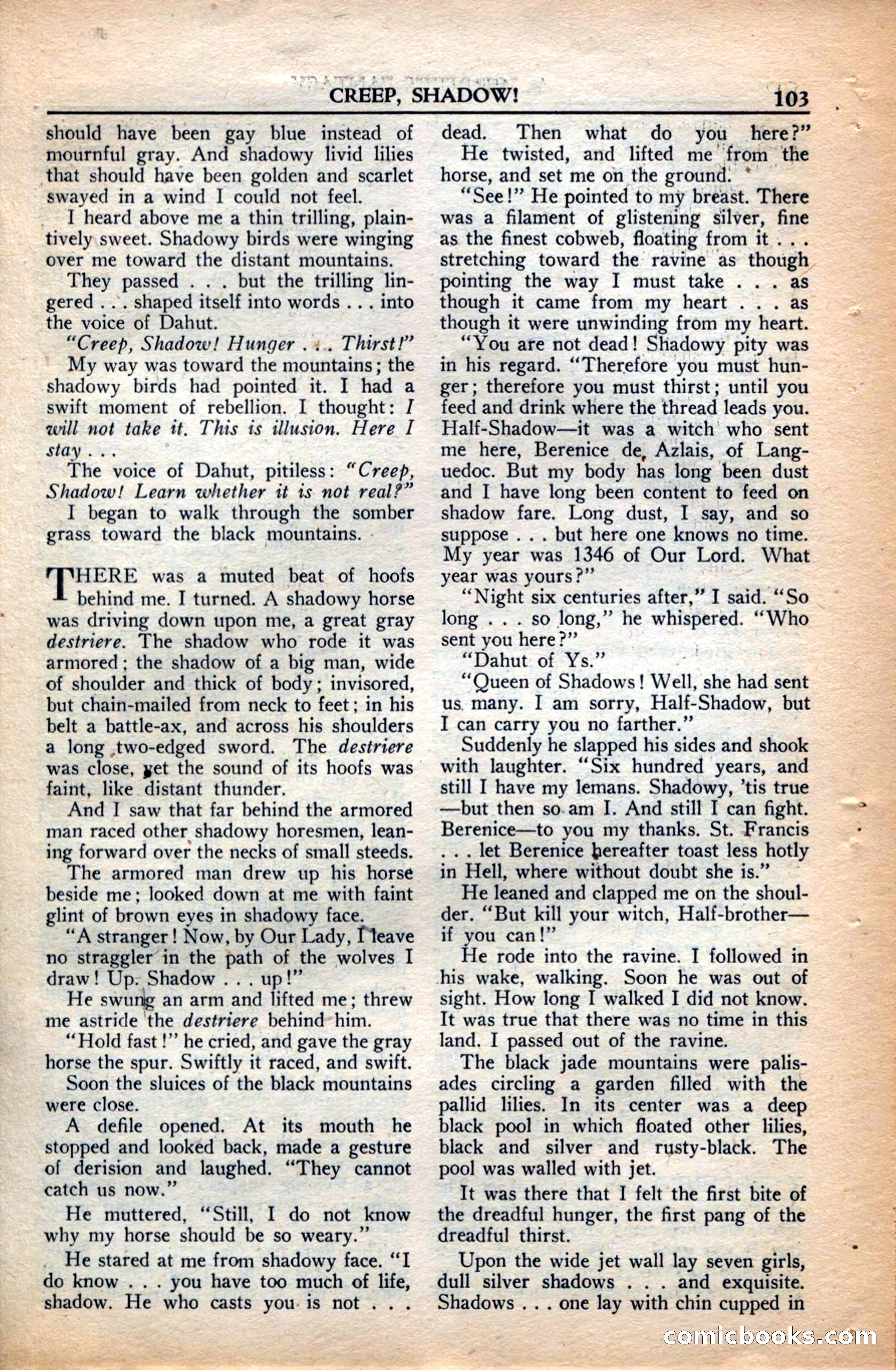 A. Merritt's Fantasy Magazine, December 1949 — page 103 of 132