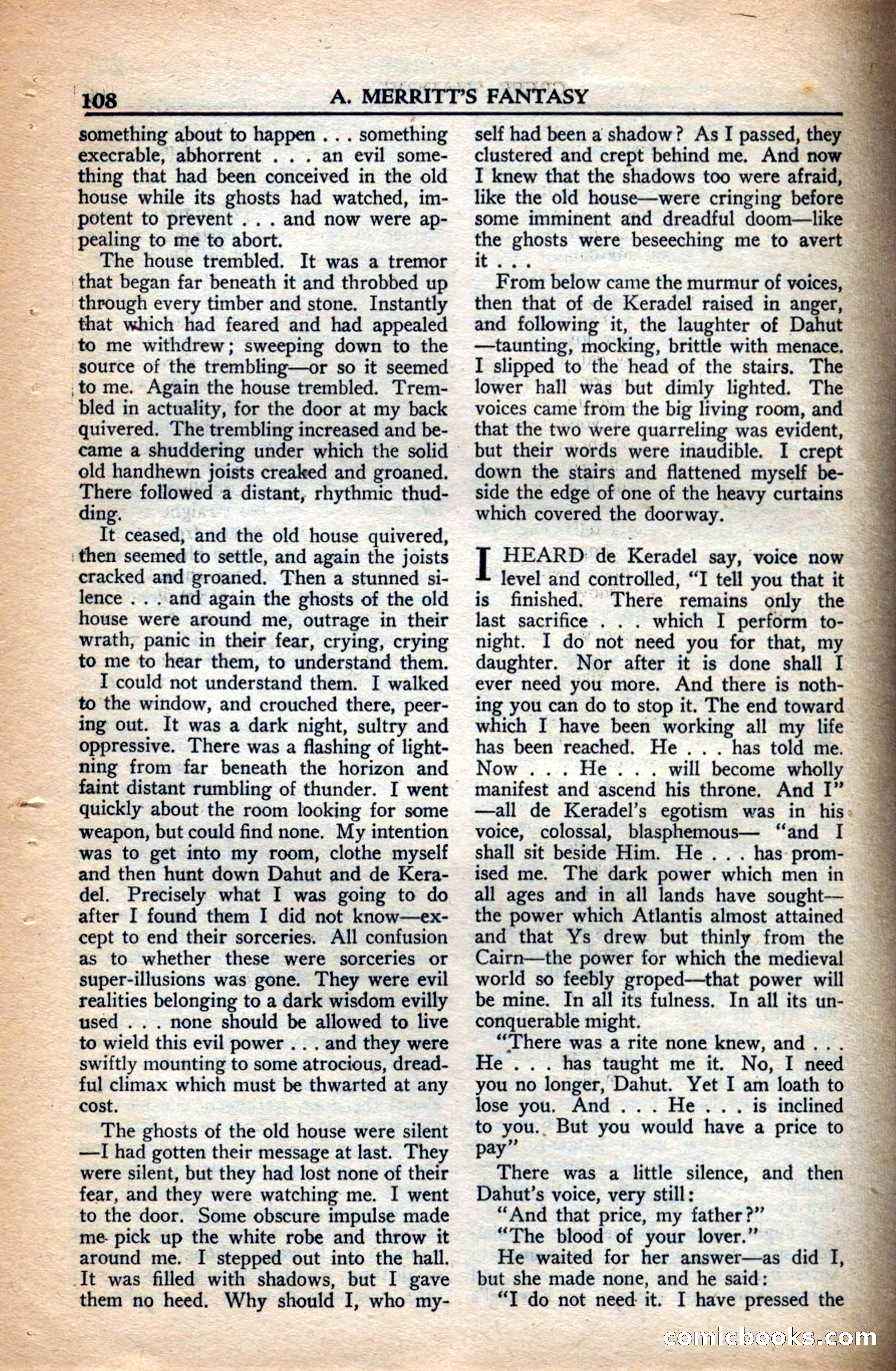 A. Merritt's Fantasy Magazine, December 1949 — page 108 of 132