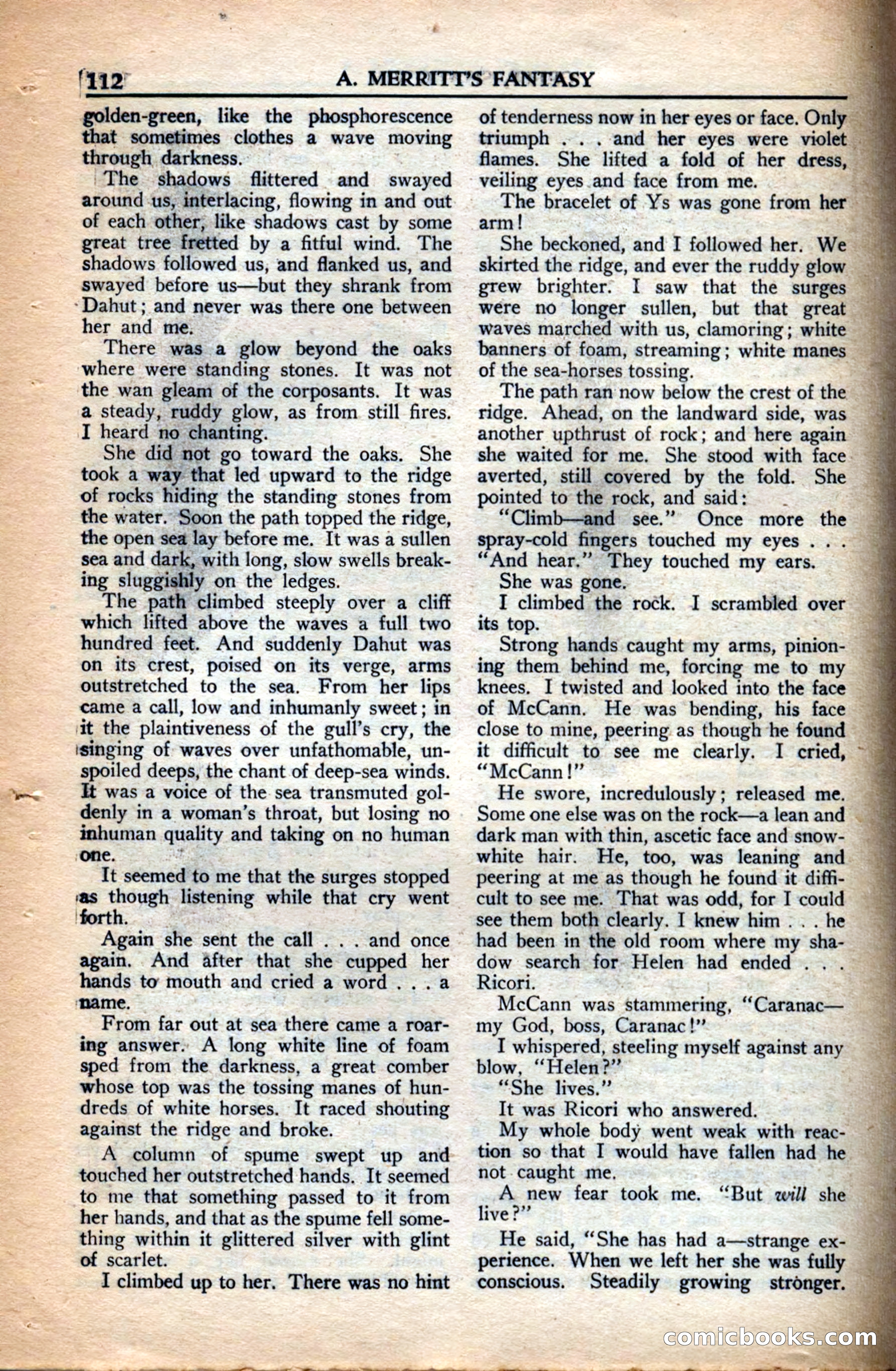 A. Merritt's Fantasy Magazine, December 1949 — page 112 of 132