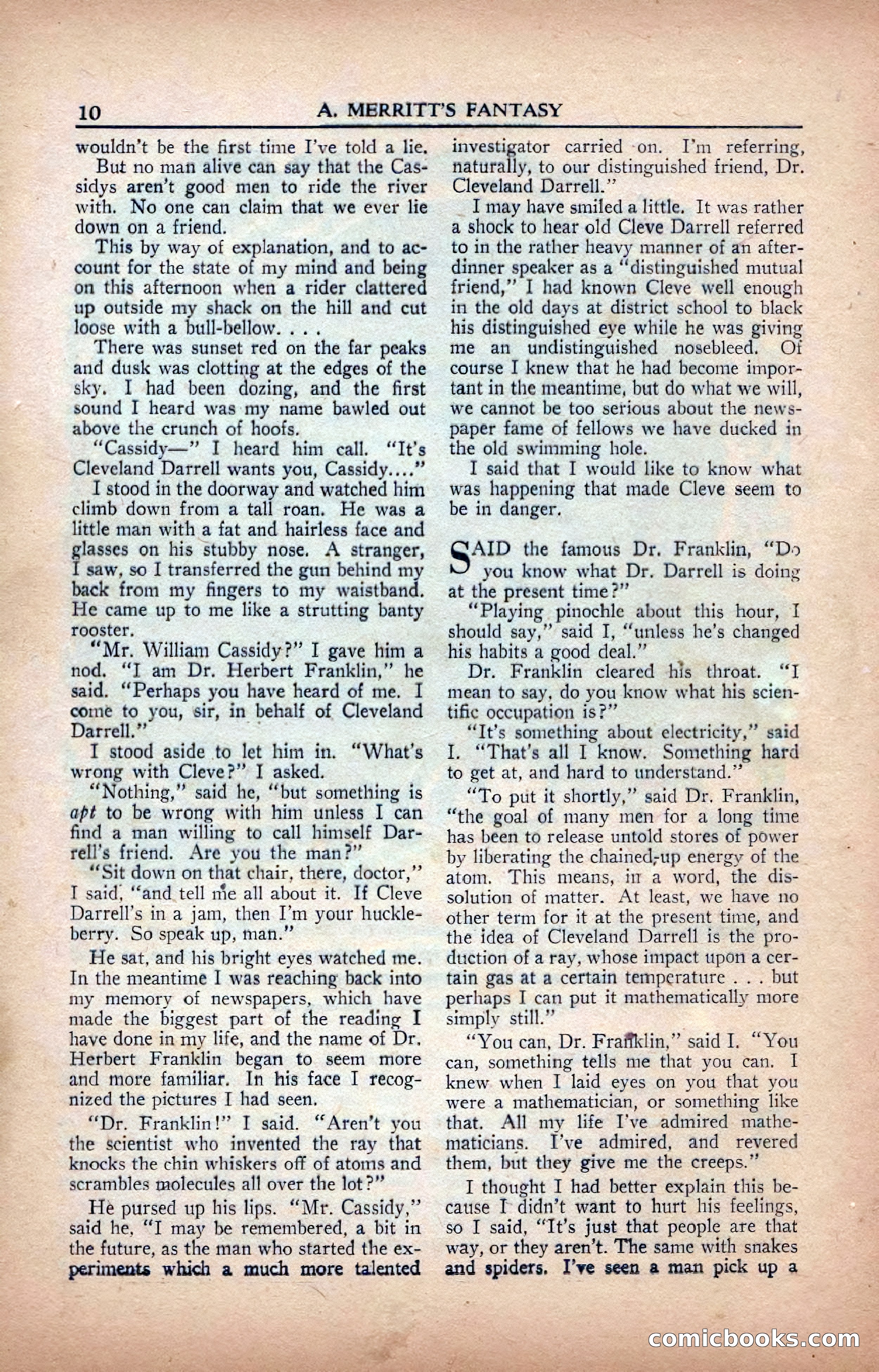A. Merritt's Fantasy Magazine, February 1950 — page 10 of 134