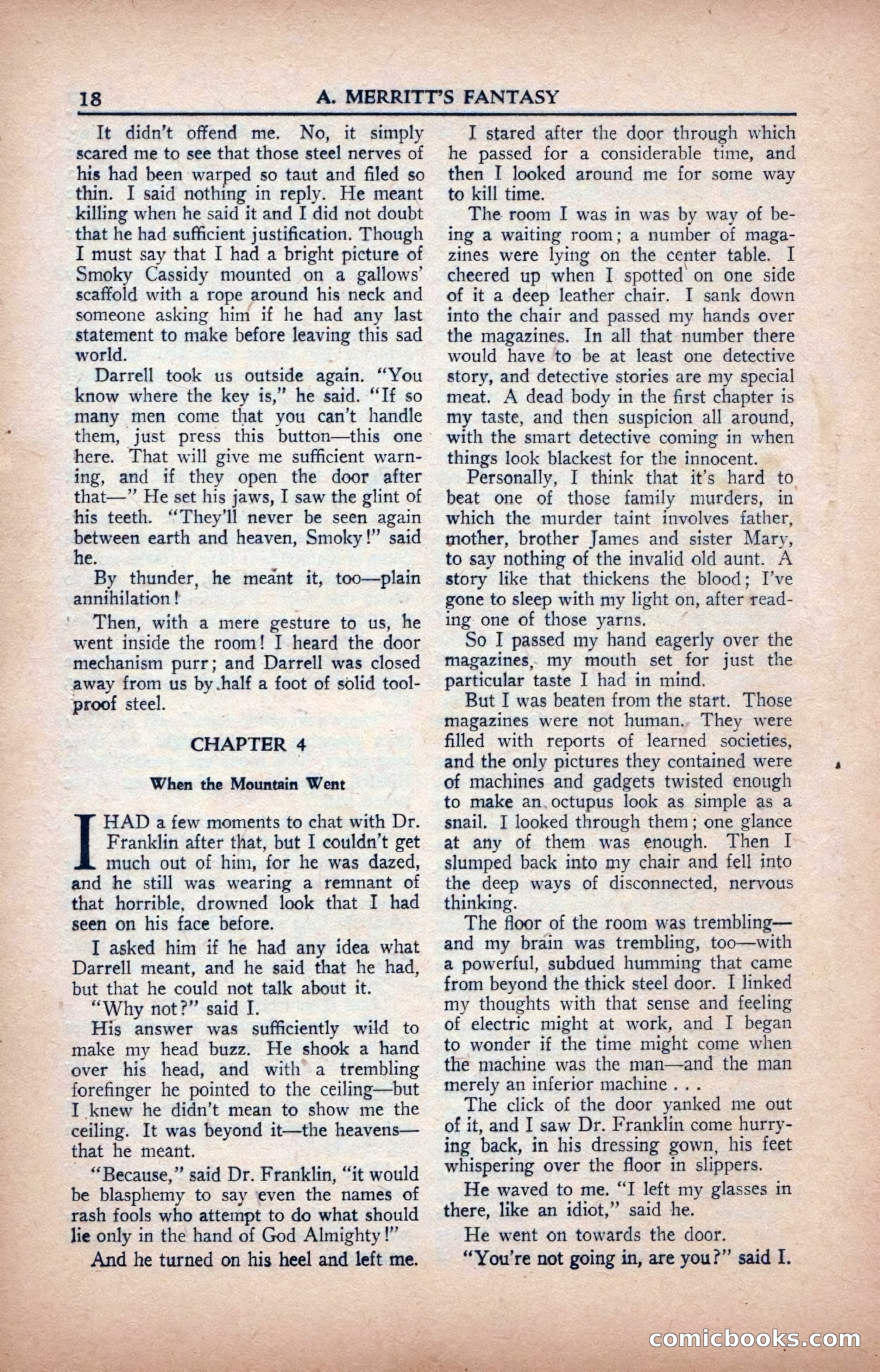 A. Merritt's Fantasy Magazine, February 1950 — page 18 of 134