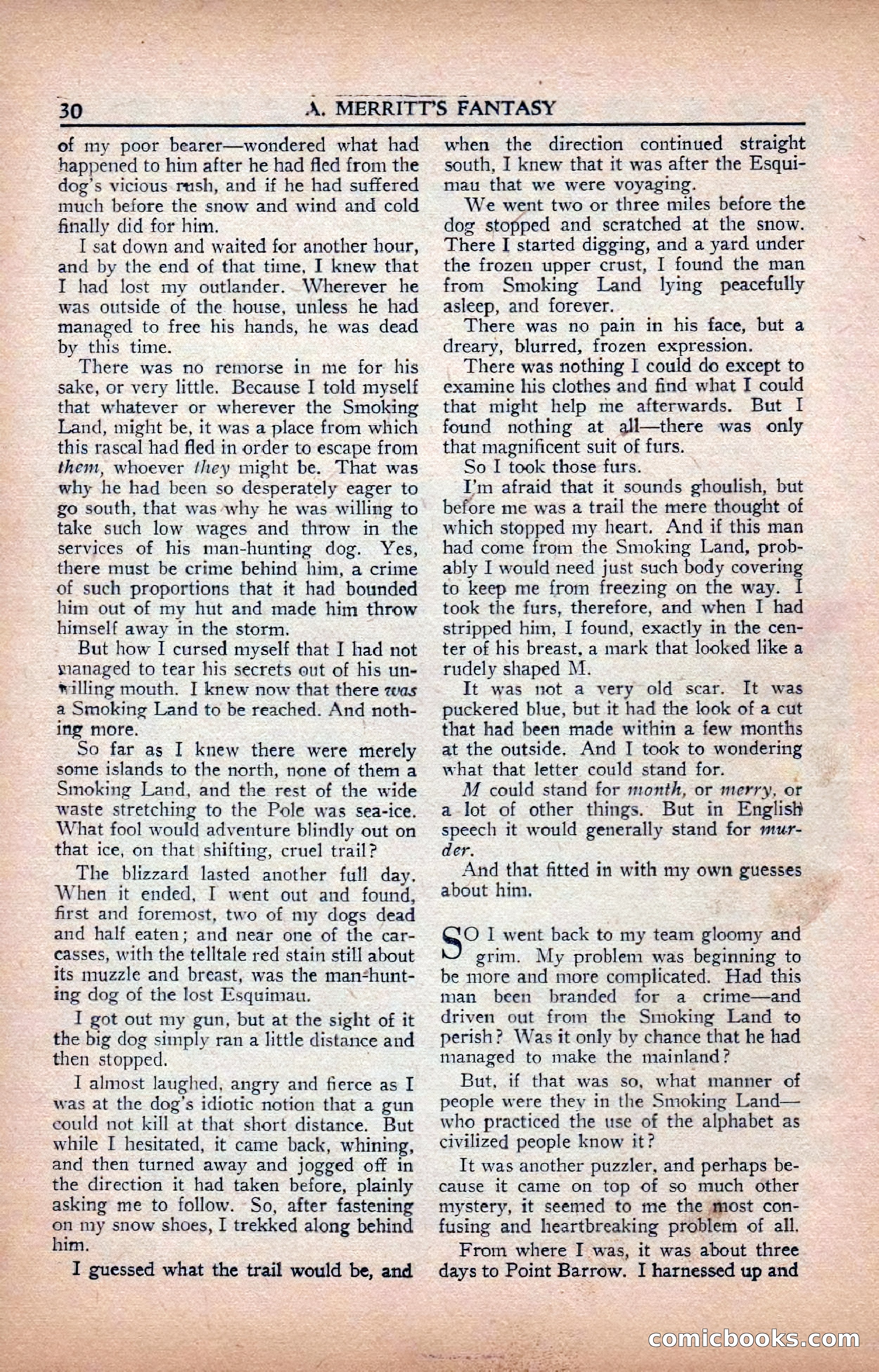 A. Merritt's Fantasy Magazine, February 1950 — page 30 of 134
