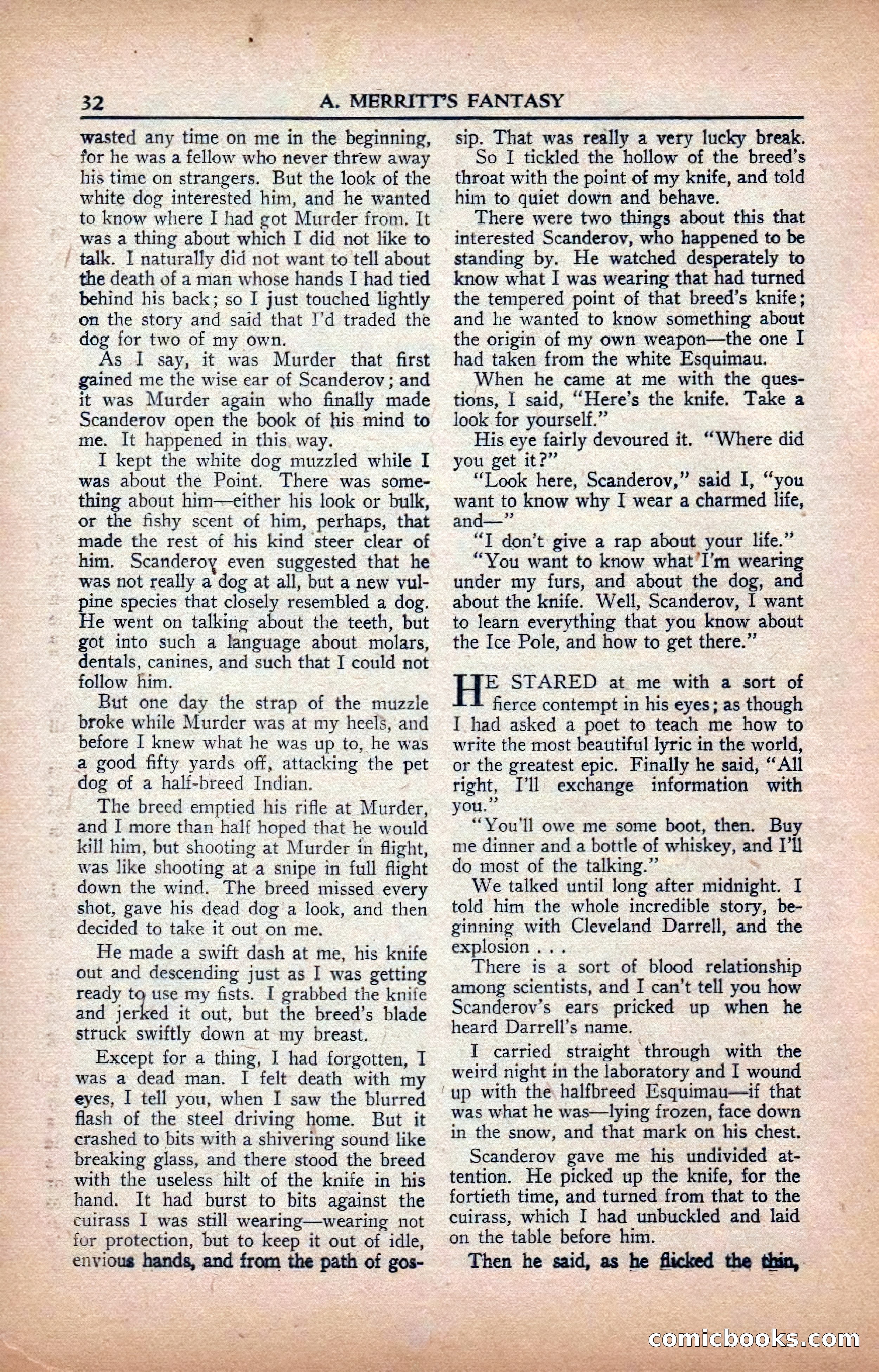 A. Merritt's Fantasy Magazine, February 1950 — page 32 of 134