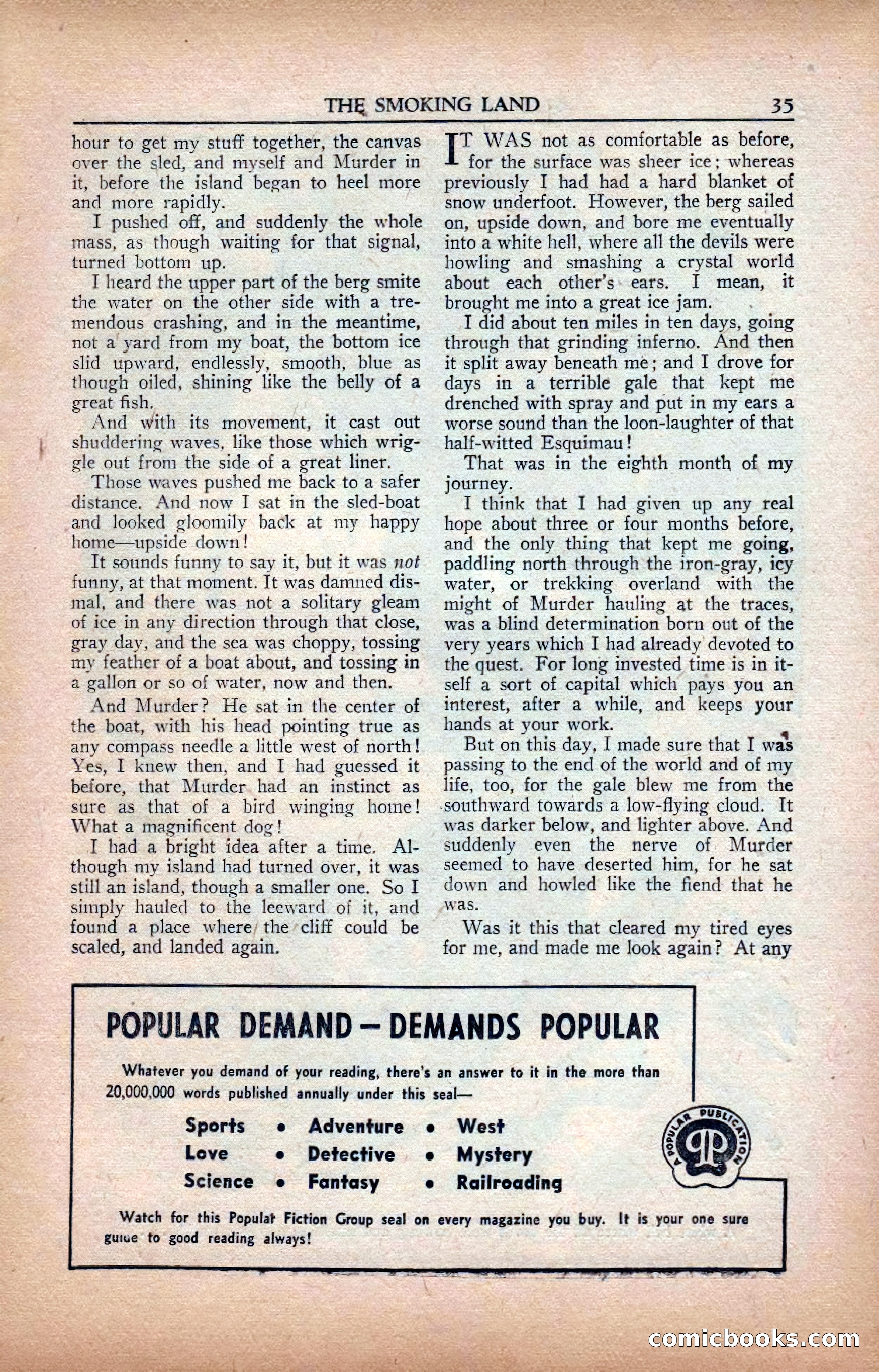 A. Merritt's Fantasy Magazine, February 1950 — page 35 of 134