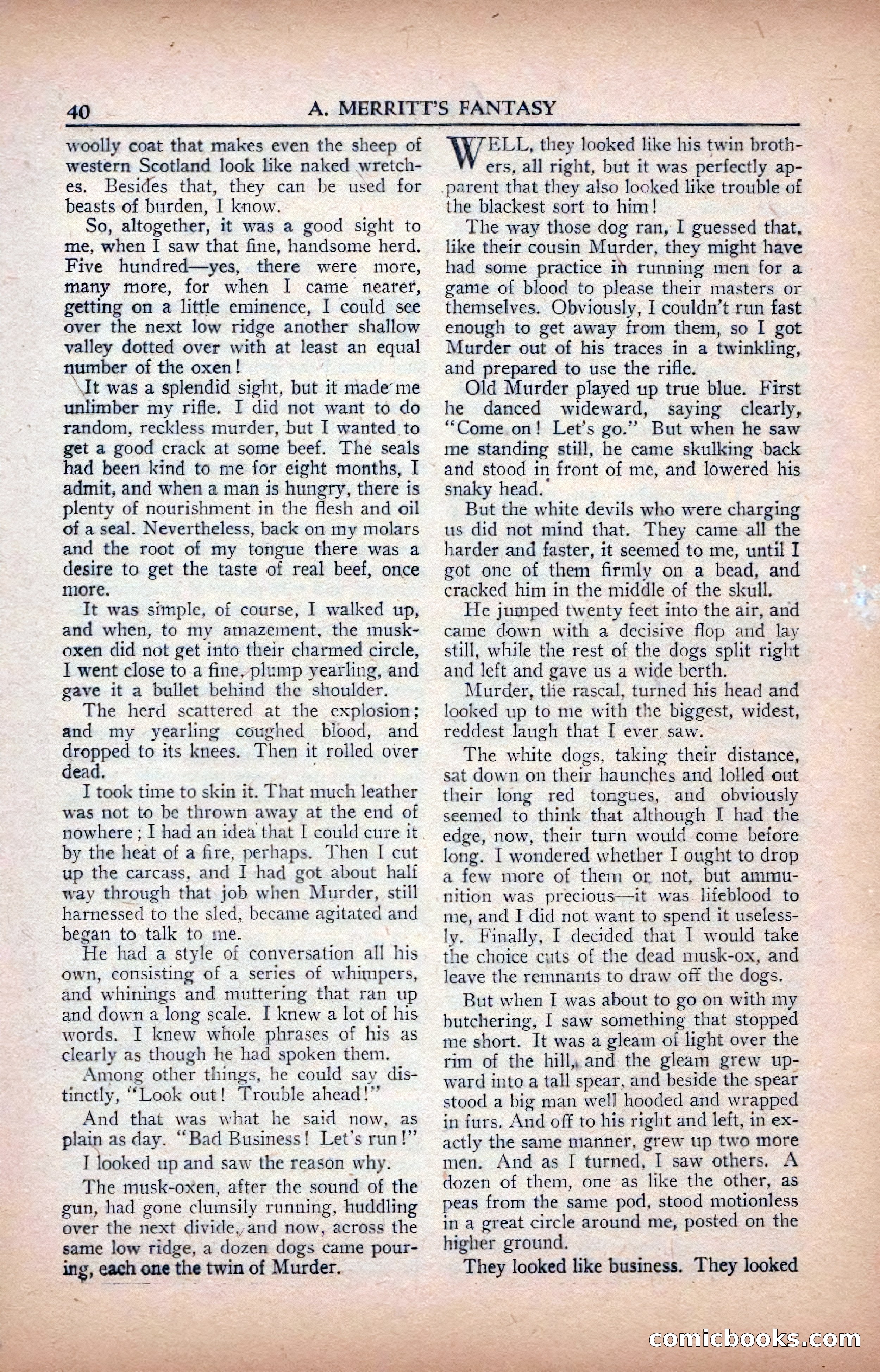 A. Merritt's Fantasy Magazine, February 1950 — page 40 of 134