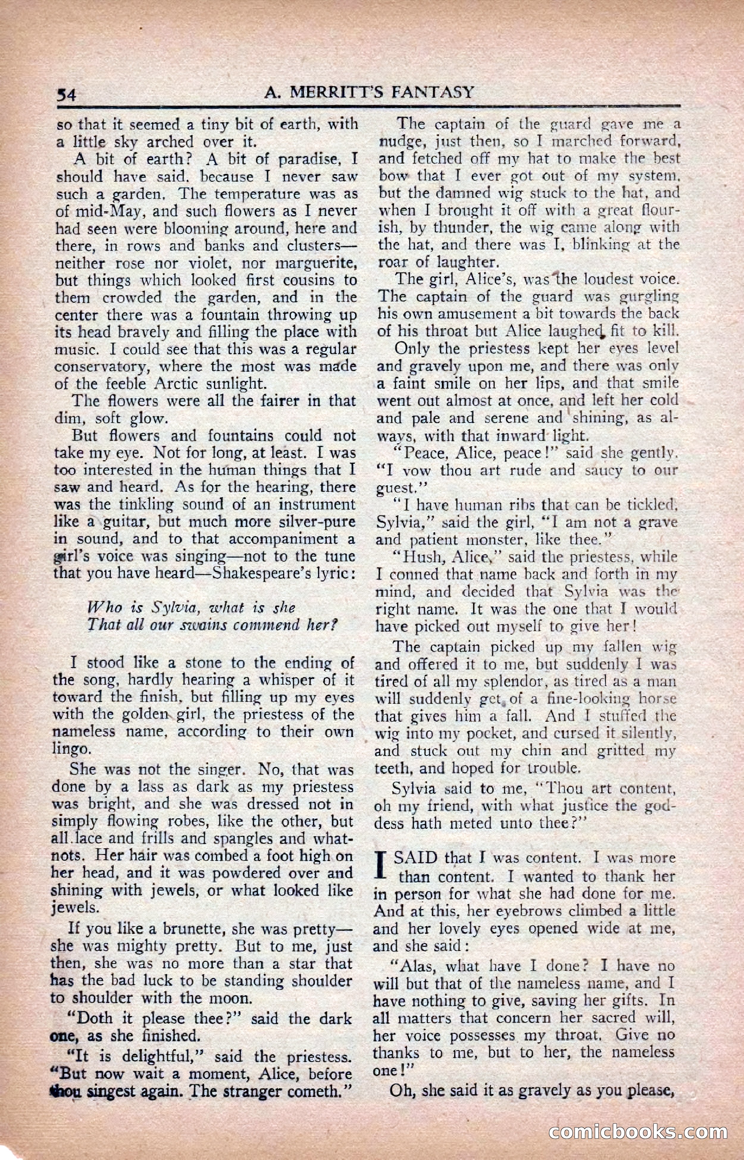A. Merritt's Fantasy Magazine, February 1950 — page 54 of 134