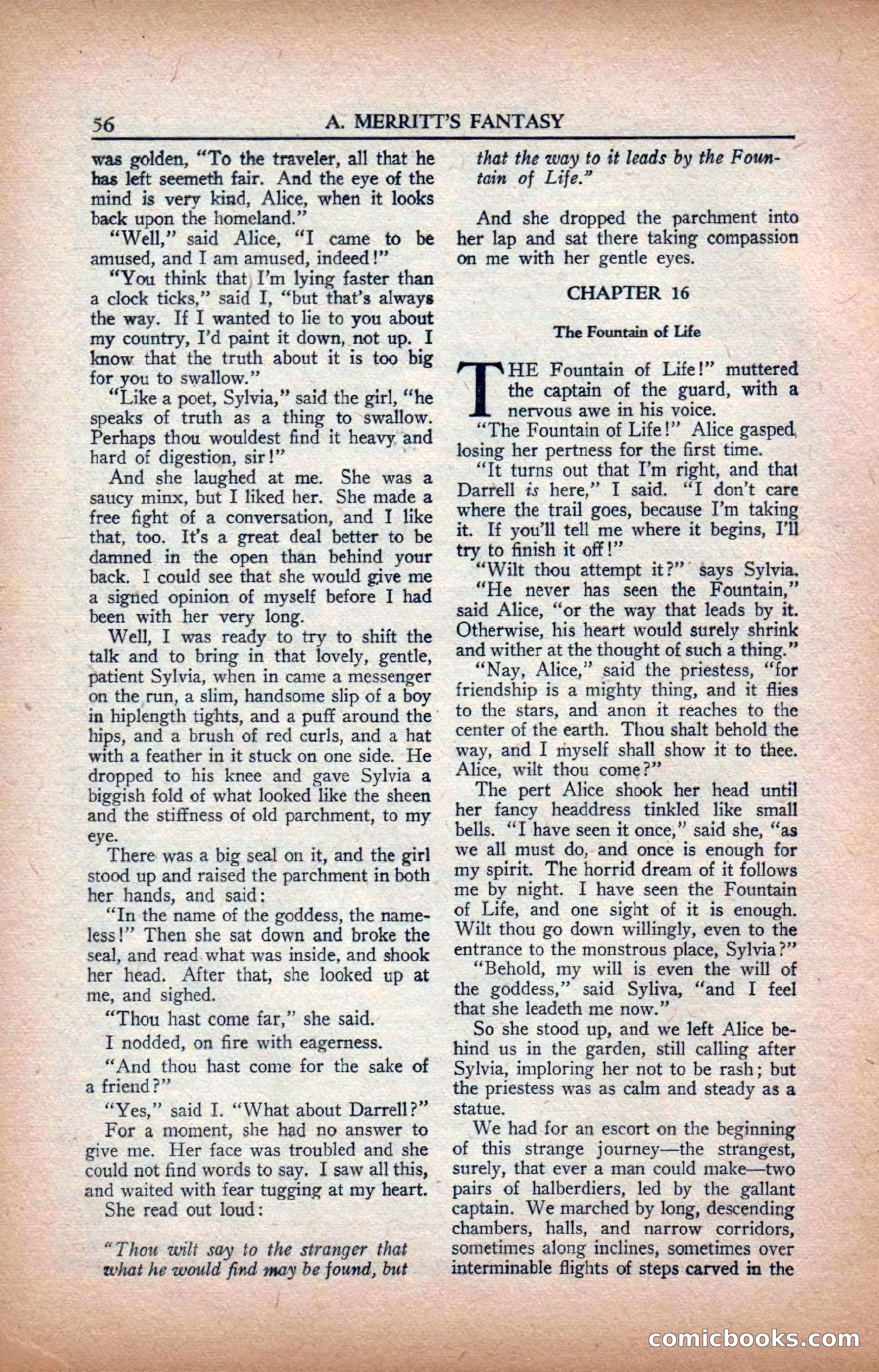 A. Merritt's Fantasy Magazine, February 1950 — page 56 of 134