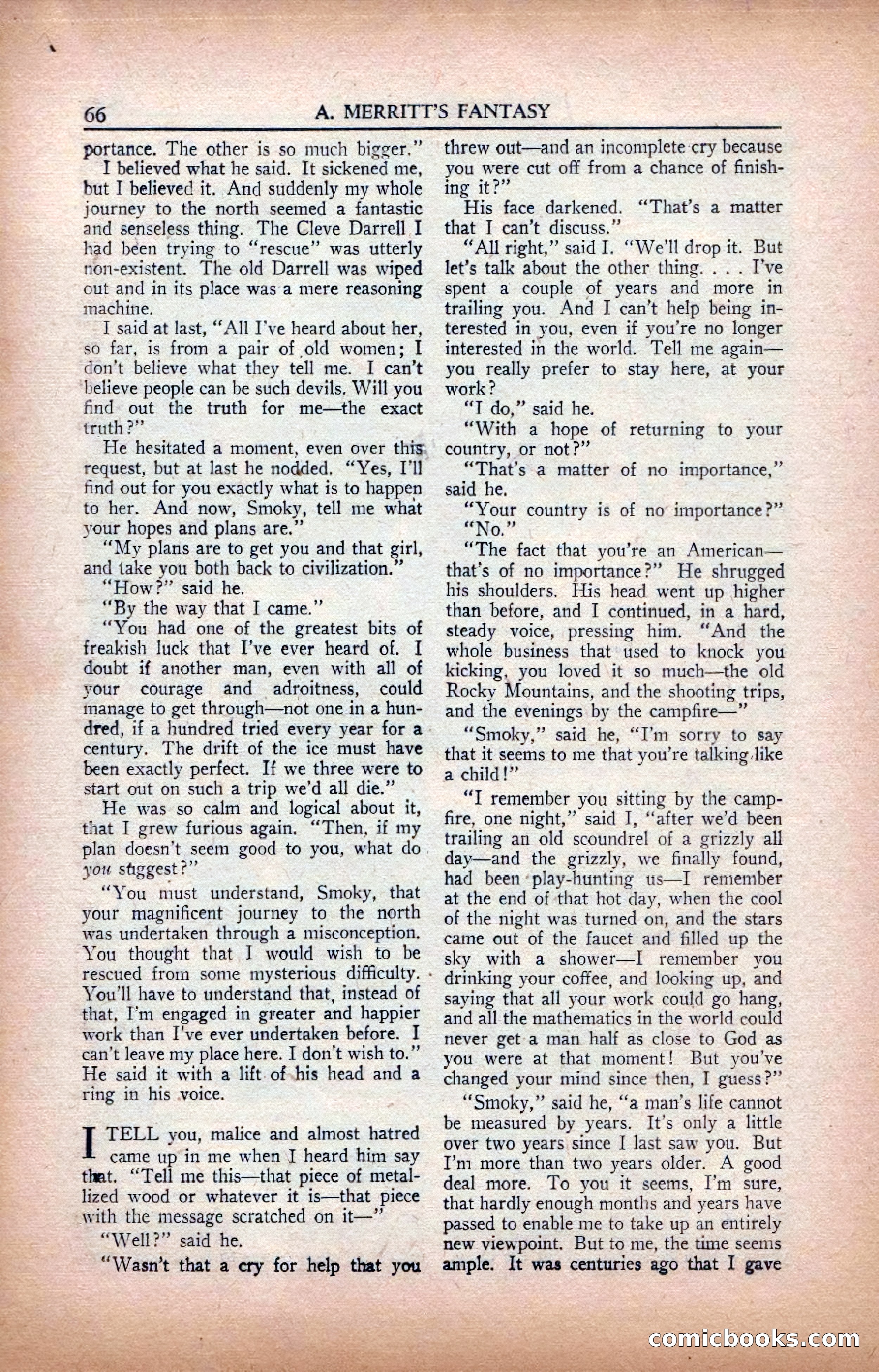 A. Merritt's Fantasy Magazine, February 1950 — page 66 of 134