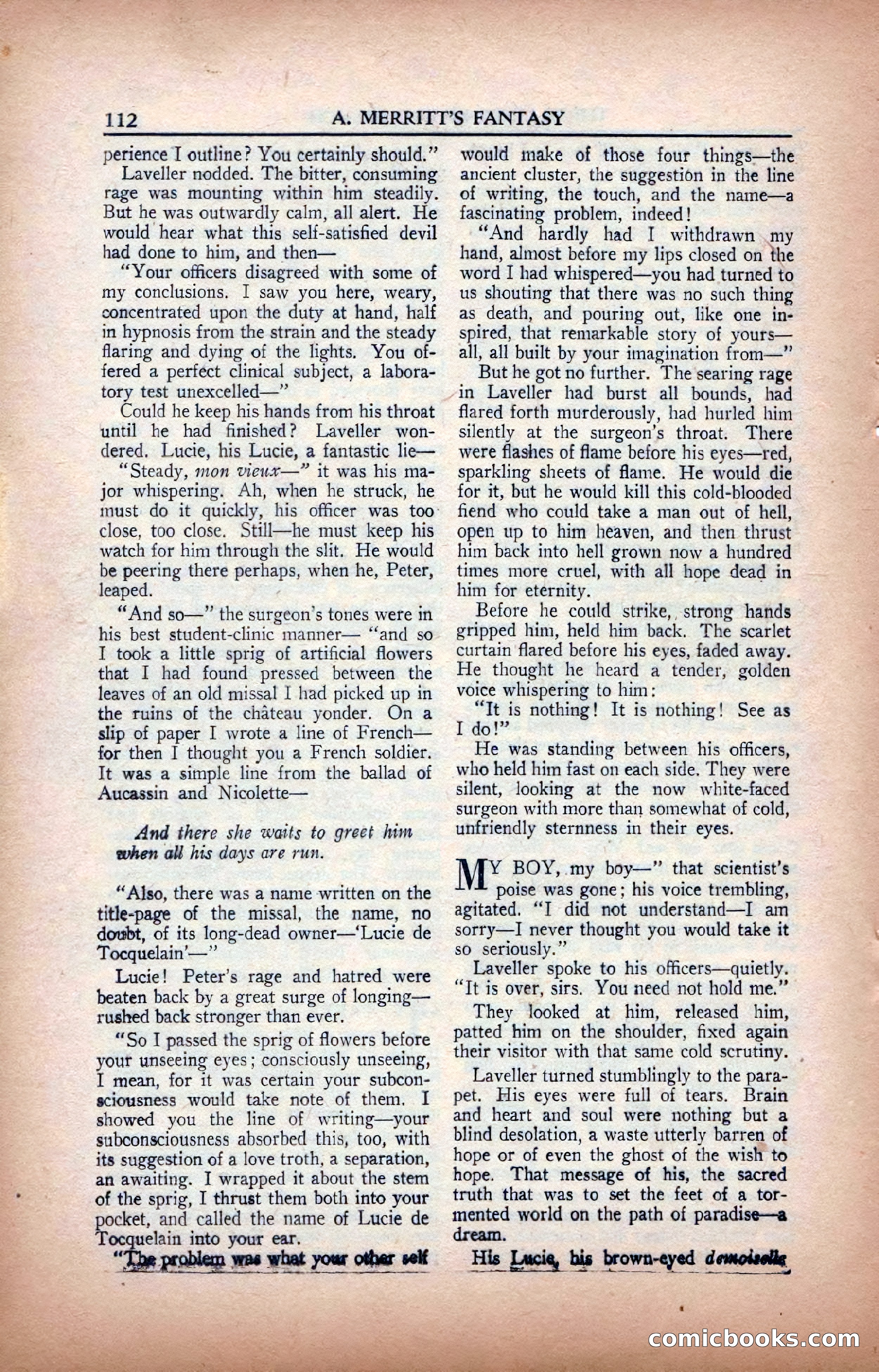 A. Merritt's Fantasy Magazine, February 1950 — page 112 of 134