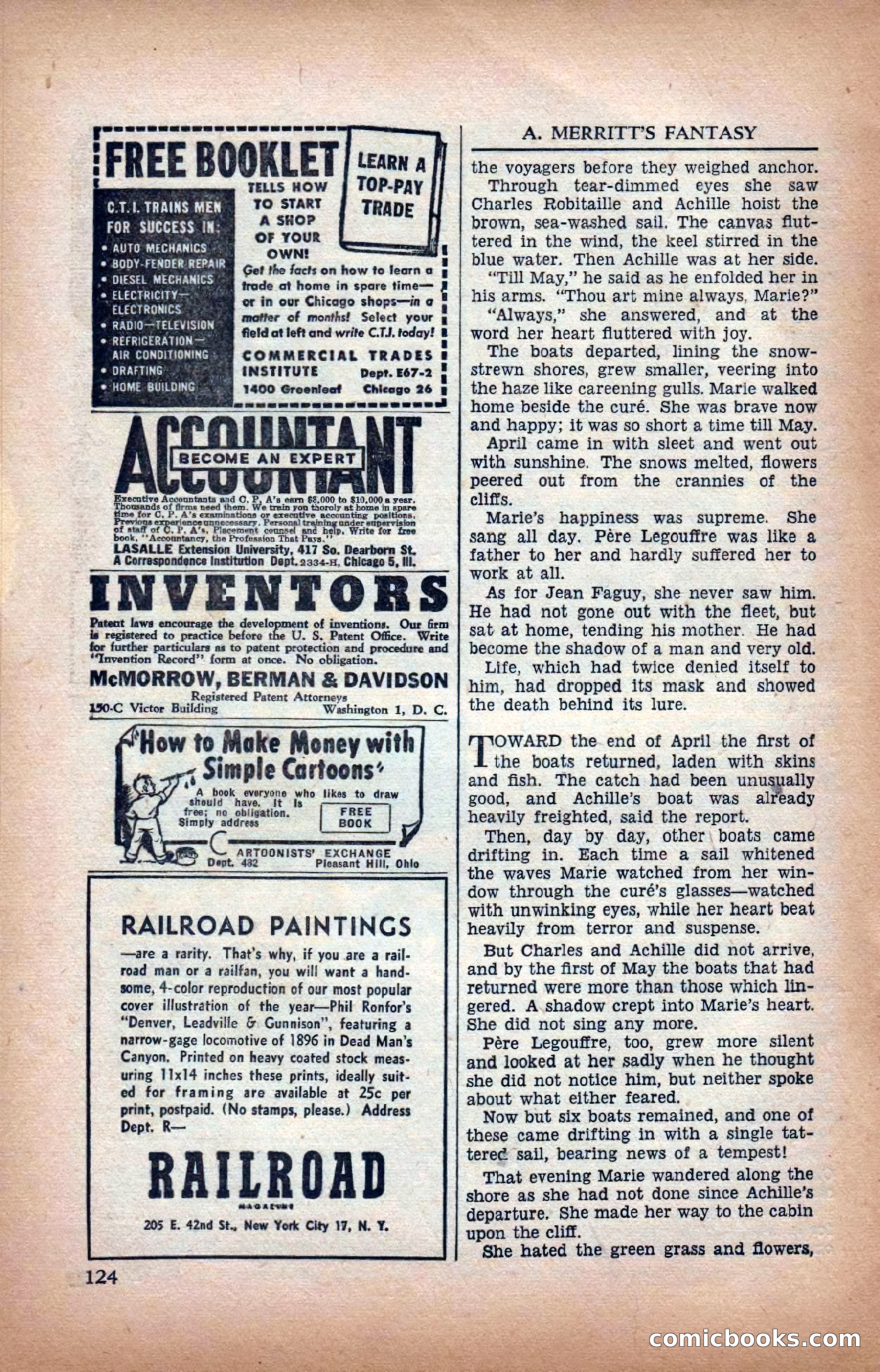 A. Merritt's Fantasy Magazine, February 1950 — page 124 of 134