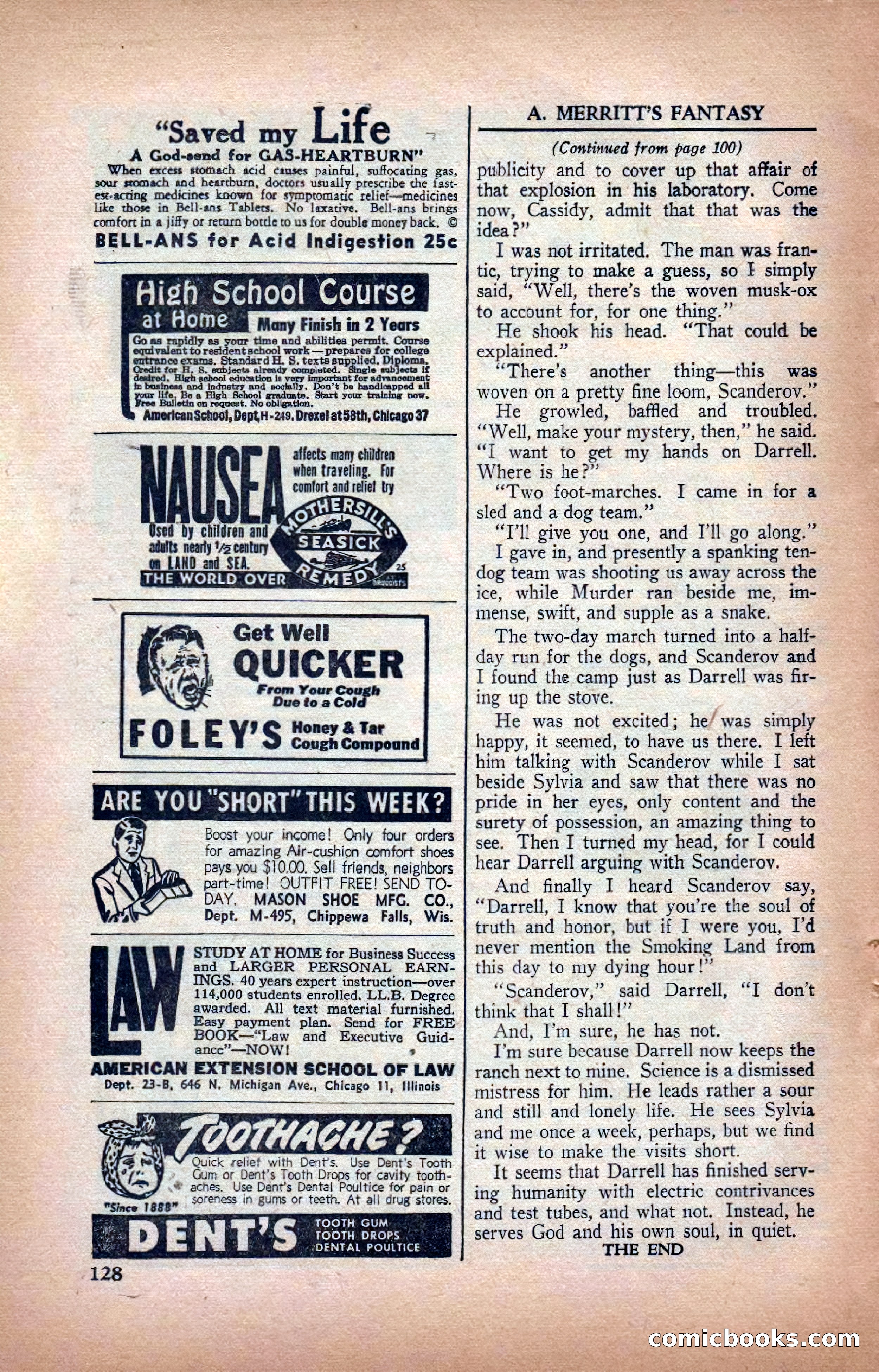 A. Merritt's Fantasy Magazine, February 1950 — page 128 of 134