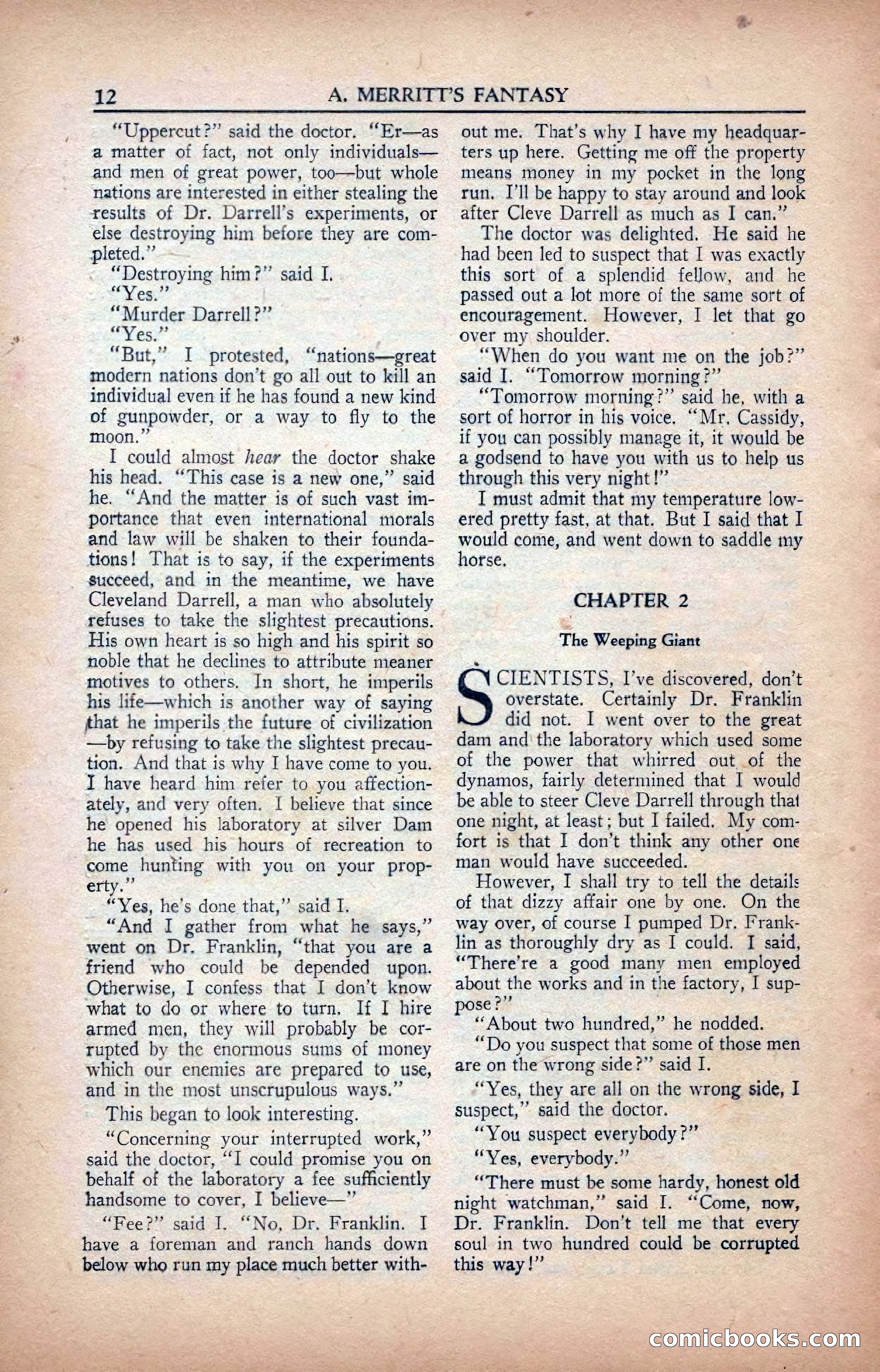 A. Merritt's Fantasy Magazine, February 1950 — page 12 of 133