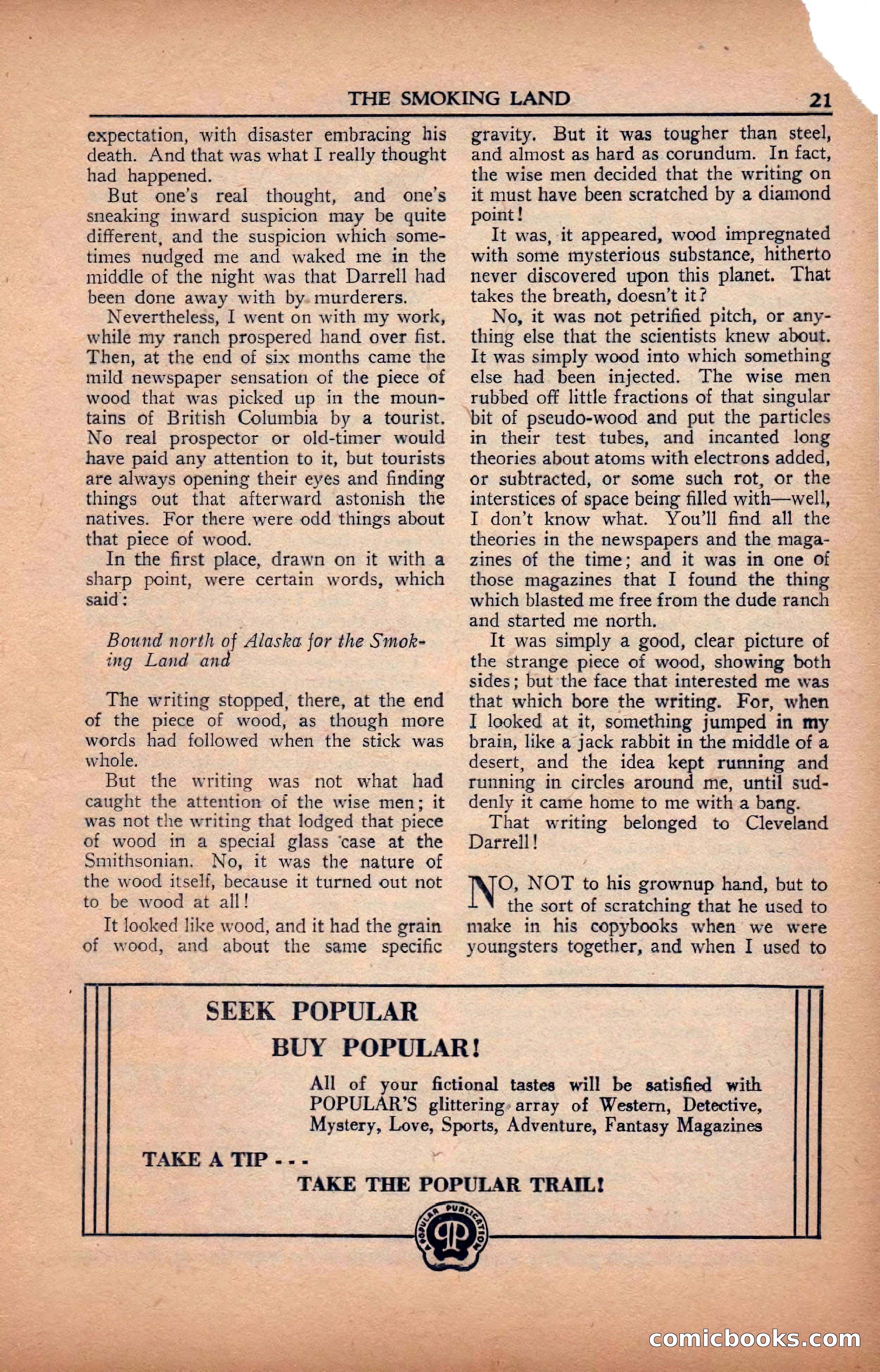 A. Merritt's Fantasy Magazine, February 1950 — page 21 of 133
