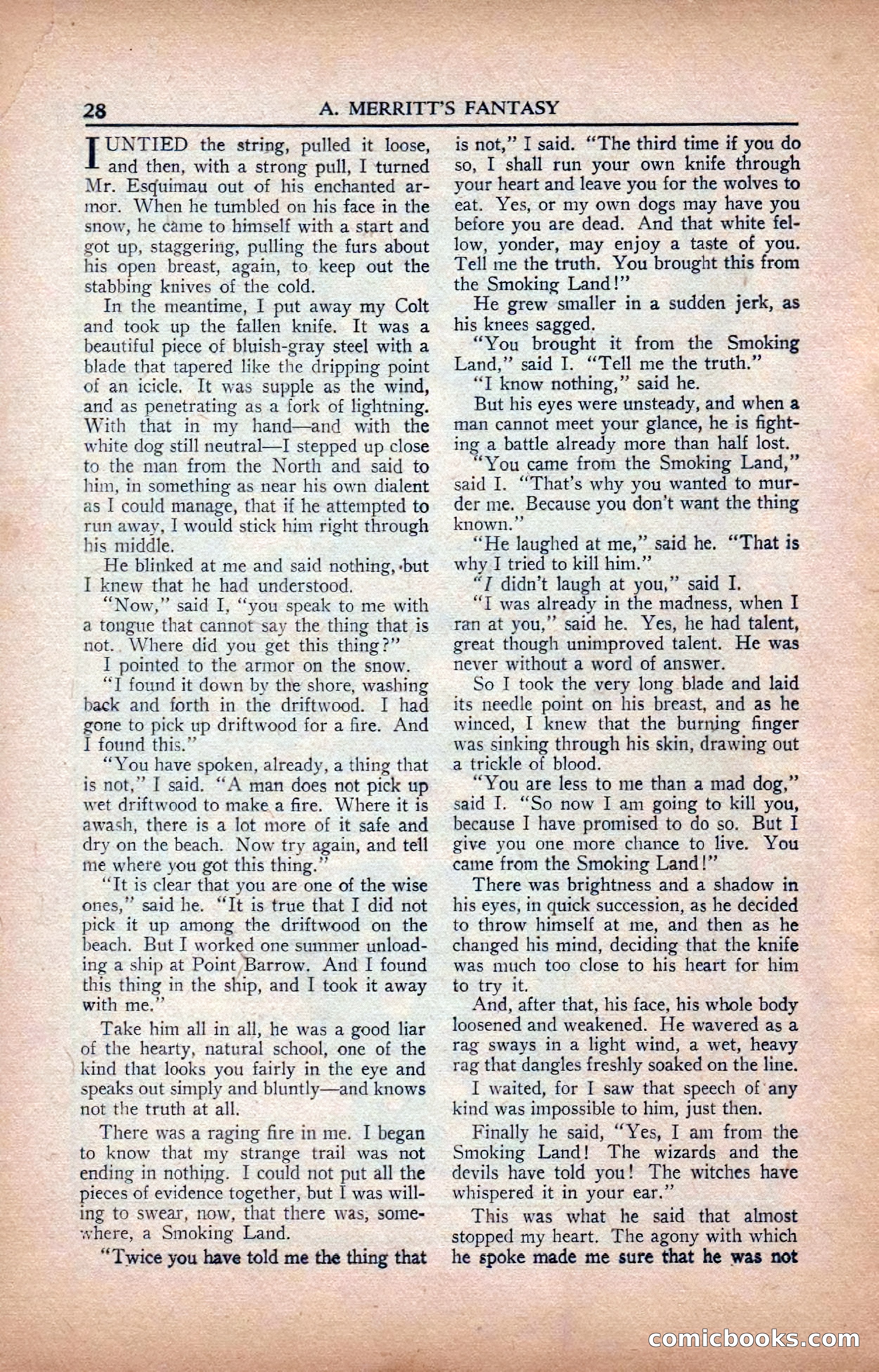 A. Merritt's Fantasy Magazine, February 1950 — page 28 of 133