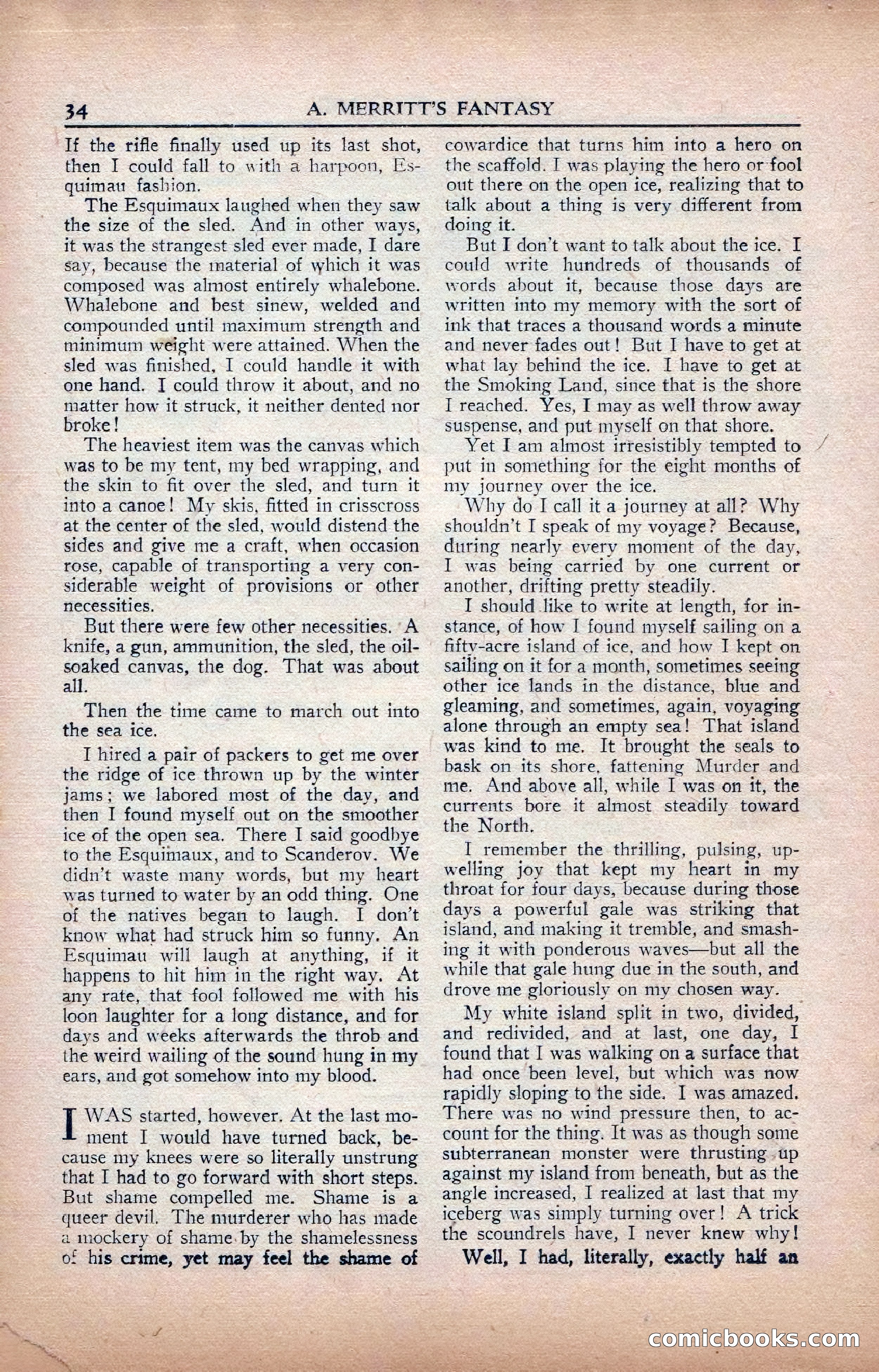 A. Merritt's Fantasy Magazine, February 1950 — page 34 of 133