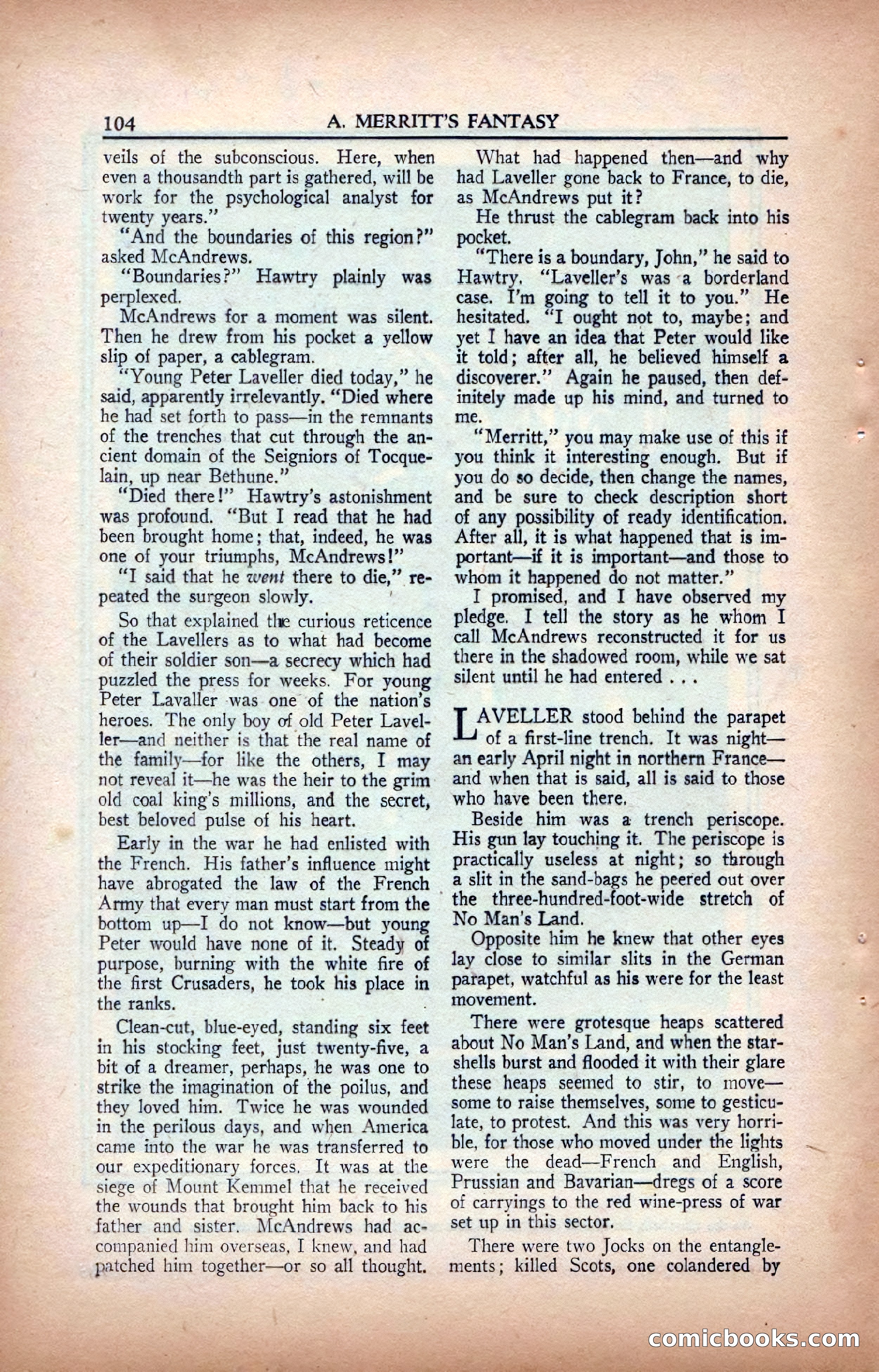 A. Merritt's Fantasy Magazine, February 1950 — page 104 of 133