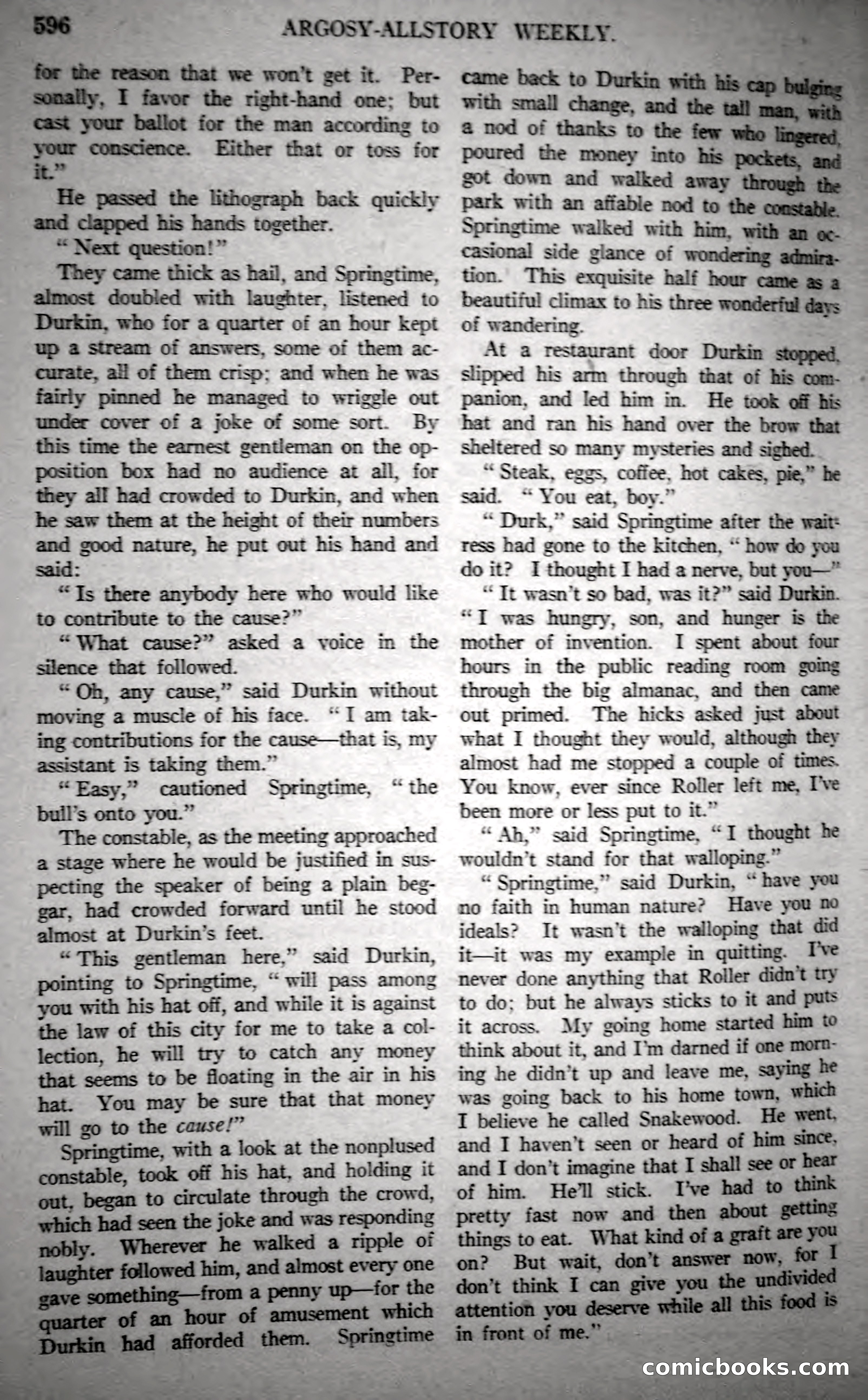 Argosy All-Story Weekly, October 21, 1922 — page 126 of 176
