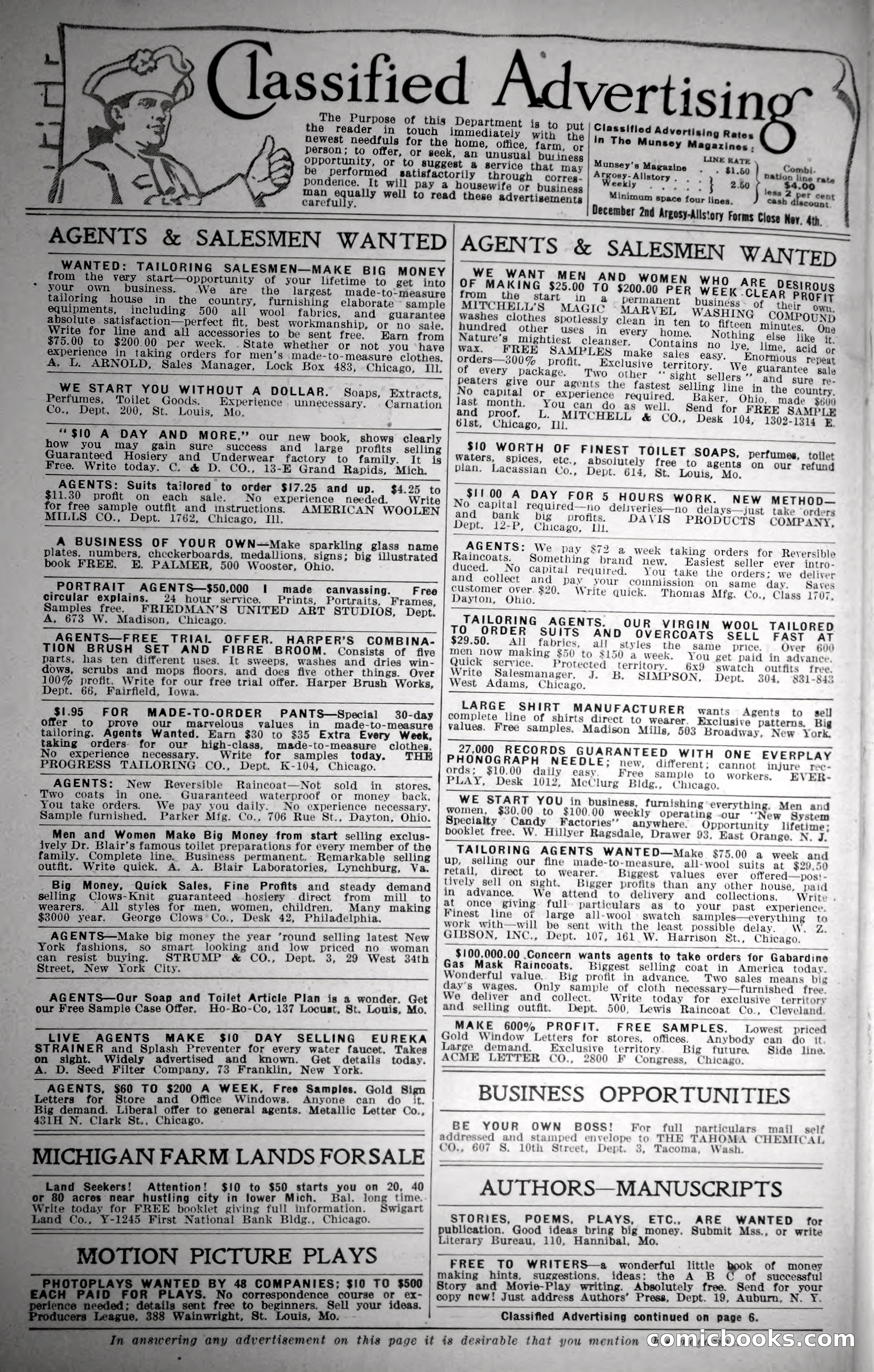 Argosy All-Story Weekly, October 28, 1922 — page 6 of 176