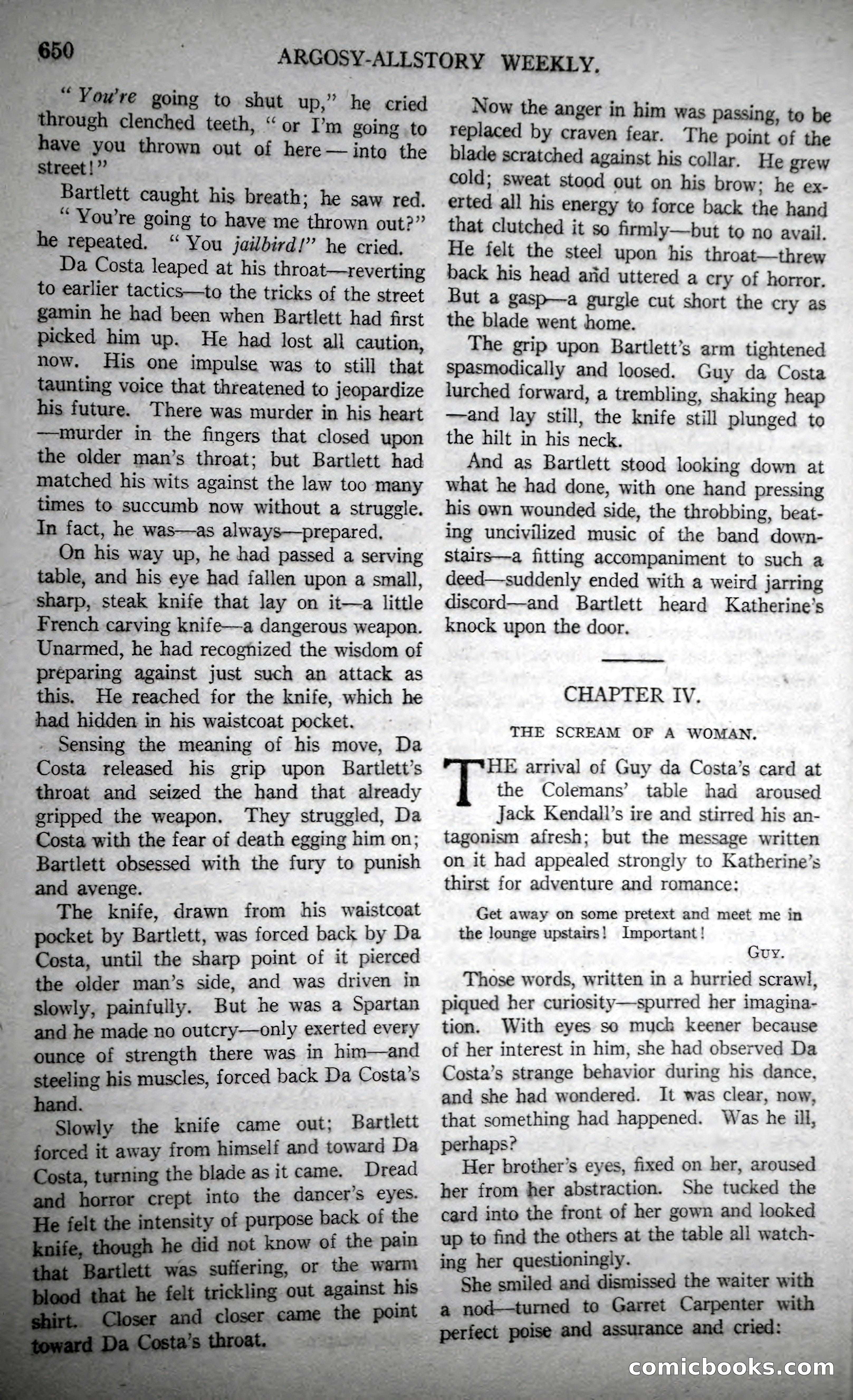 Argosy All-Story Weekly, October 28, 1922 — page 20 of 176