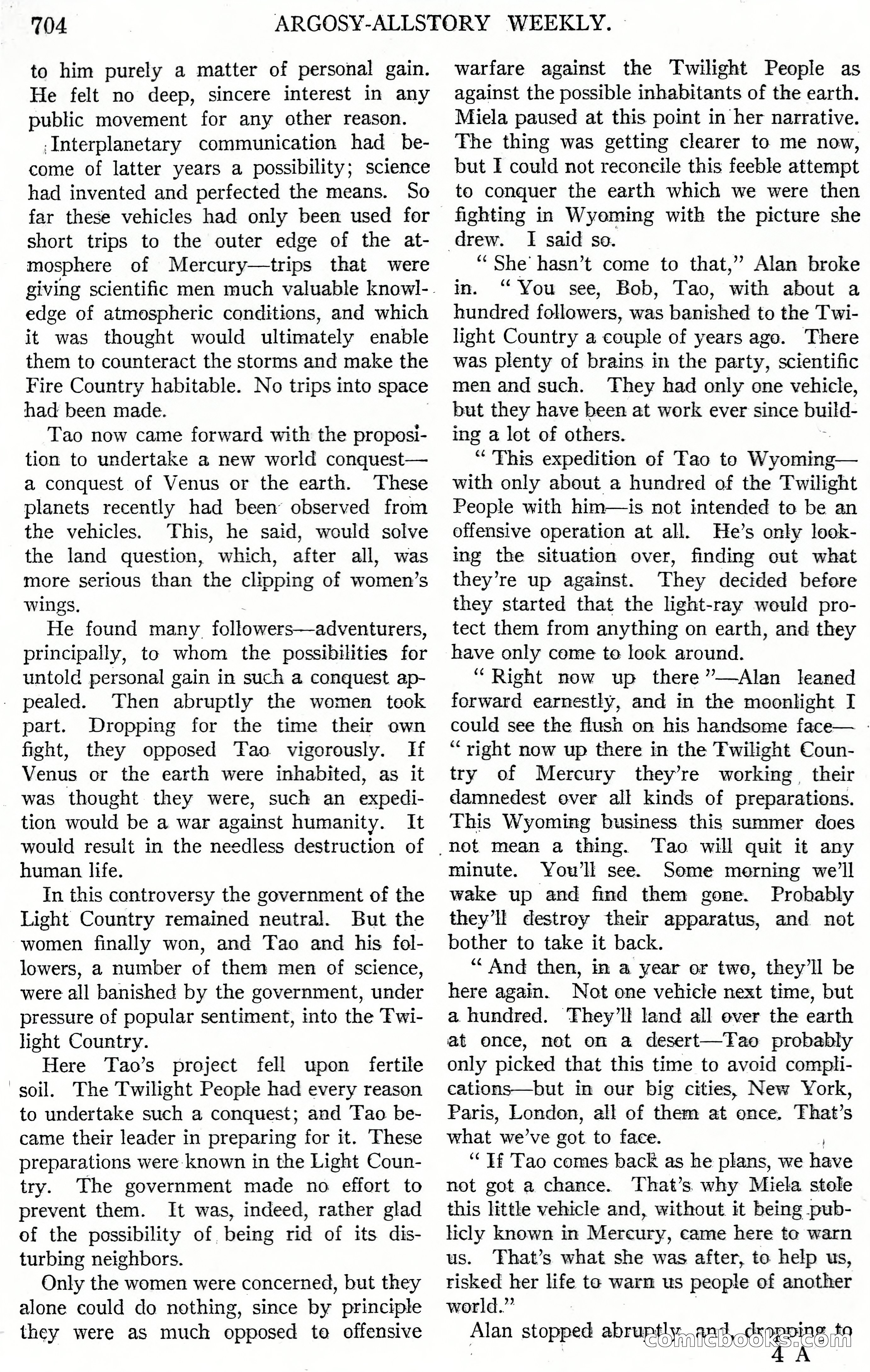 Argosy All-Story Weekly, October 28, 1922 — page 74 of 176