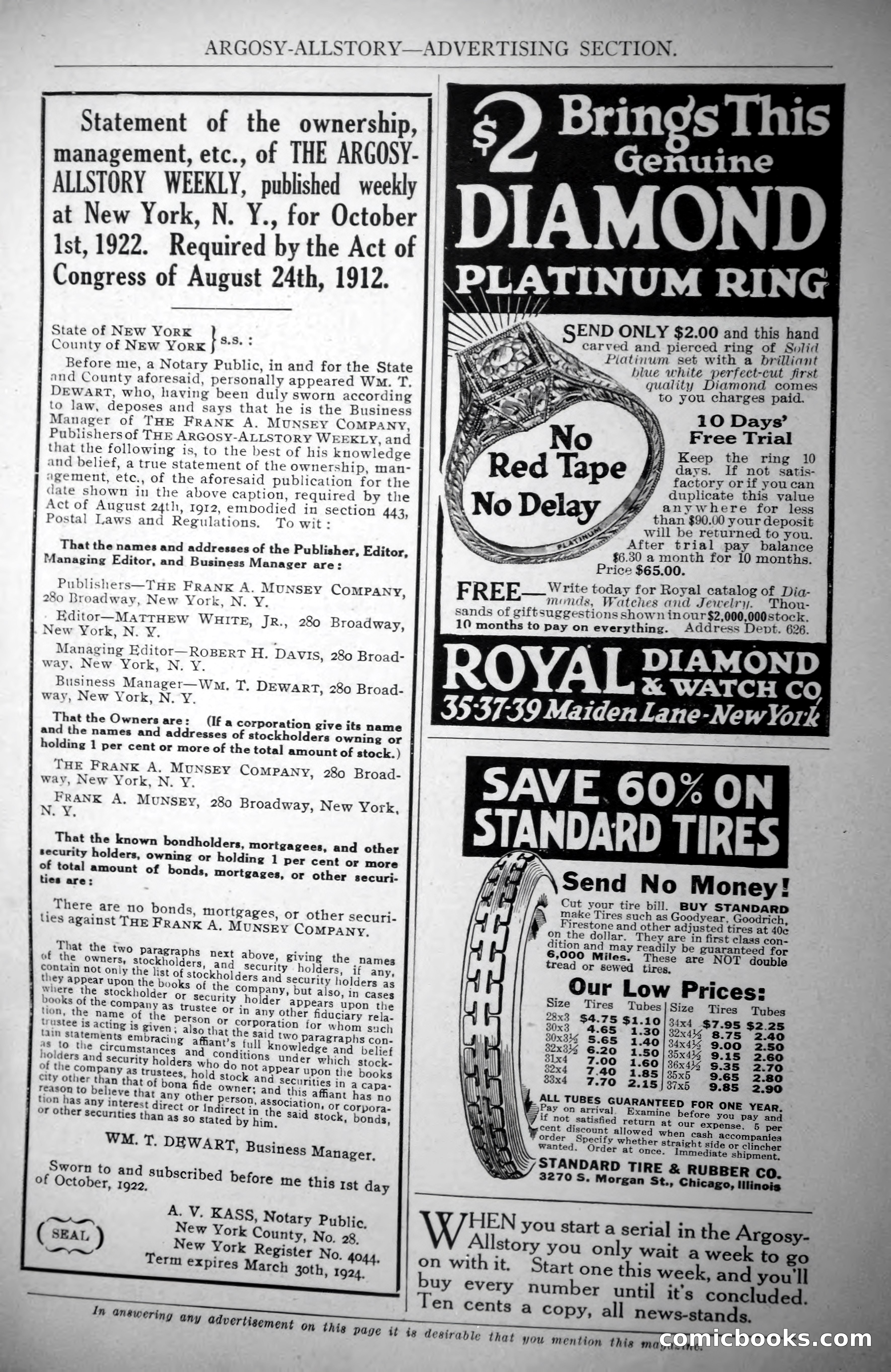 Argosy All-Story Weekly, October 28, 1922 — page 173 of 176