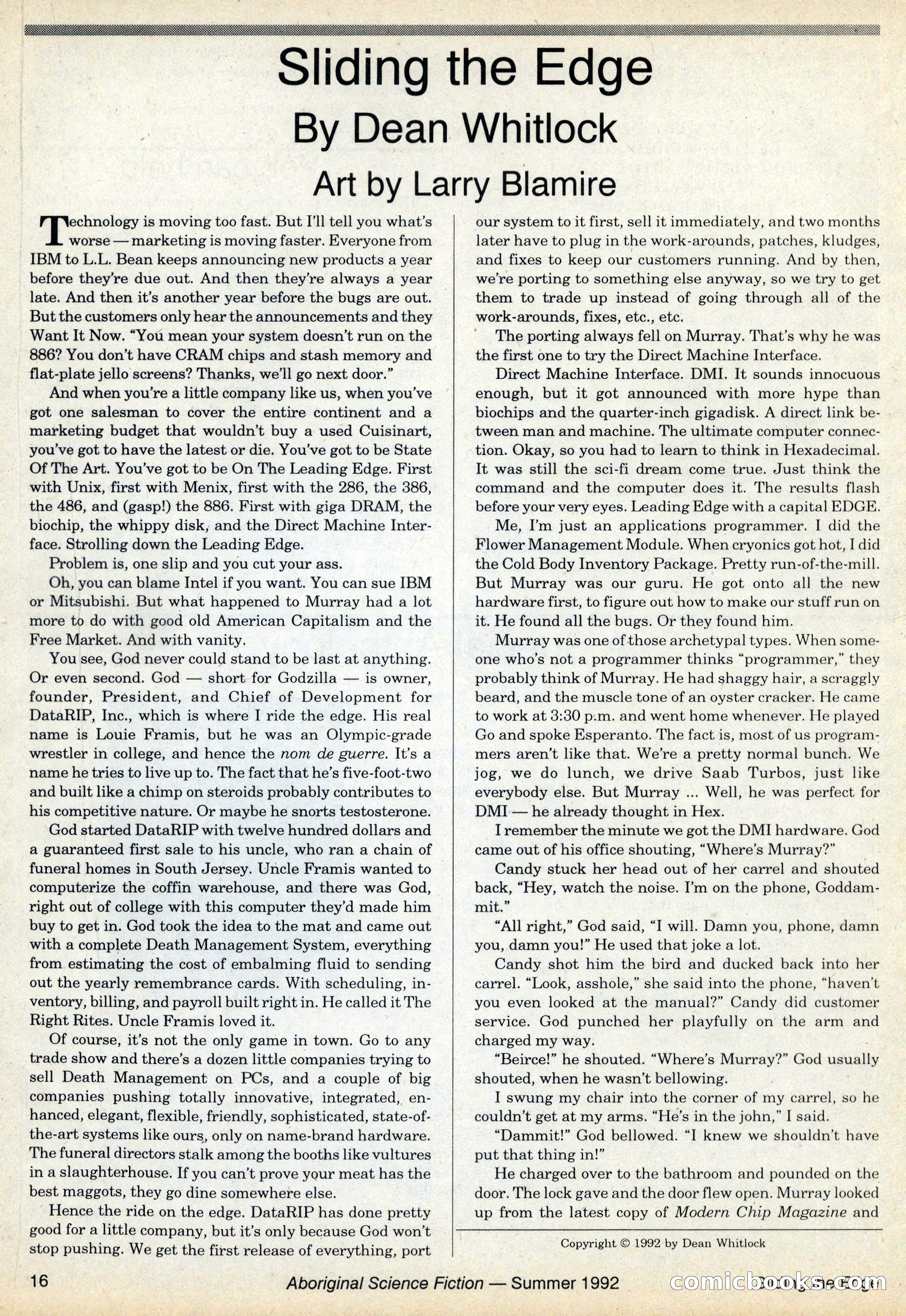Aboriginal Science Fiction, Issues #31–32 — page 16 of 116