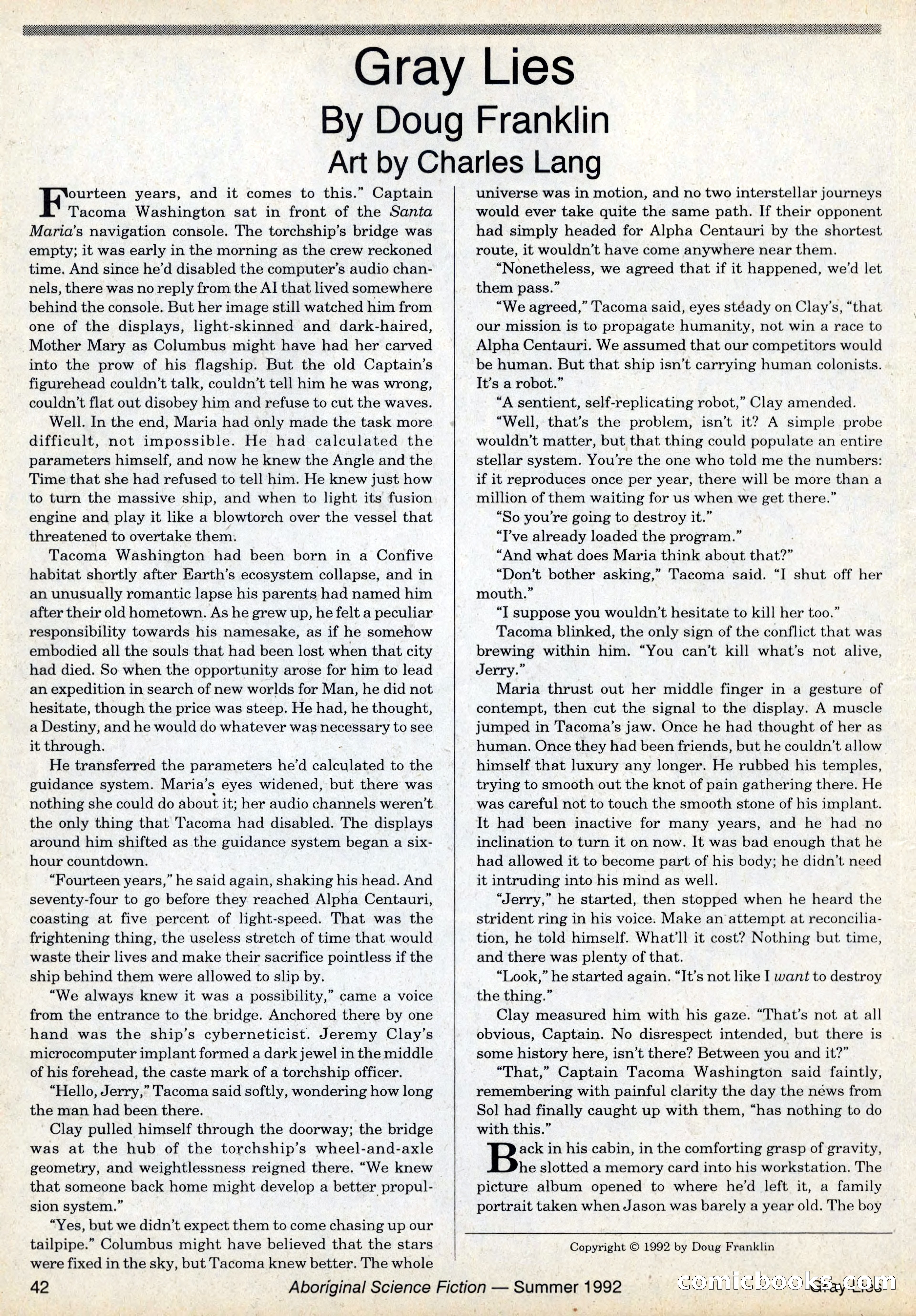Aboriginal Science Fiction, Issues #31–32 — page 42 of 116